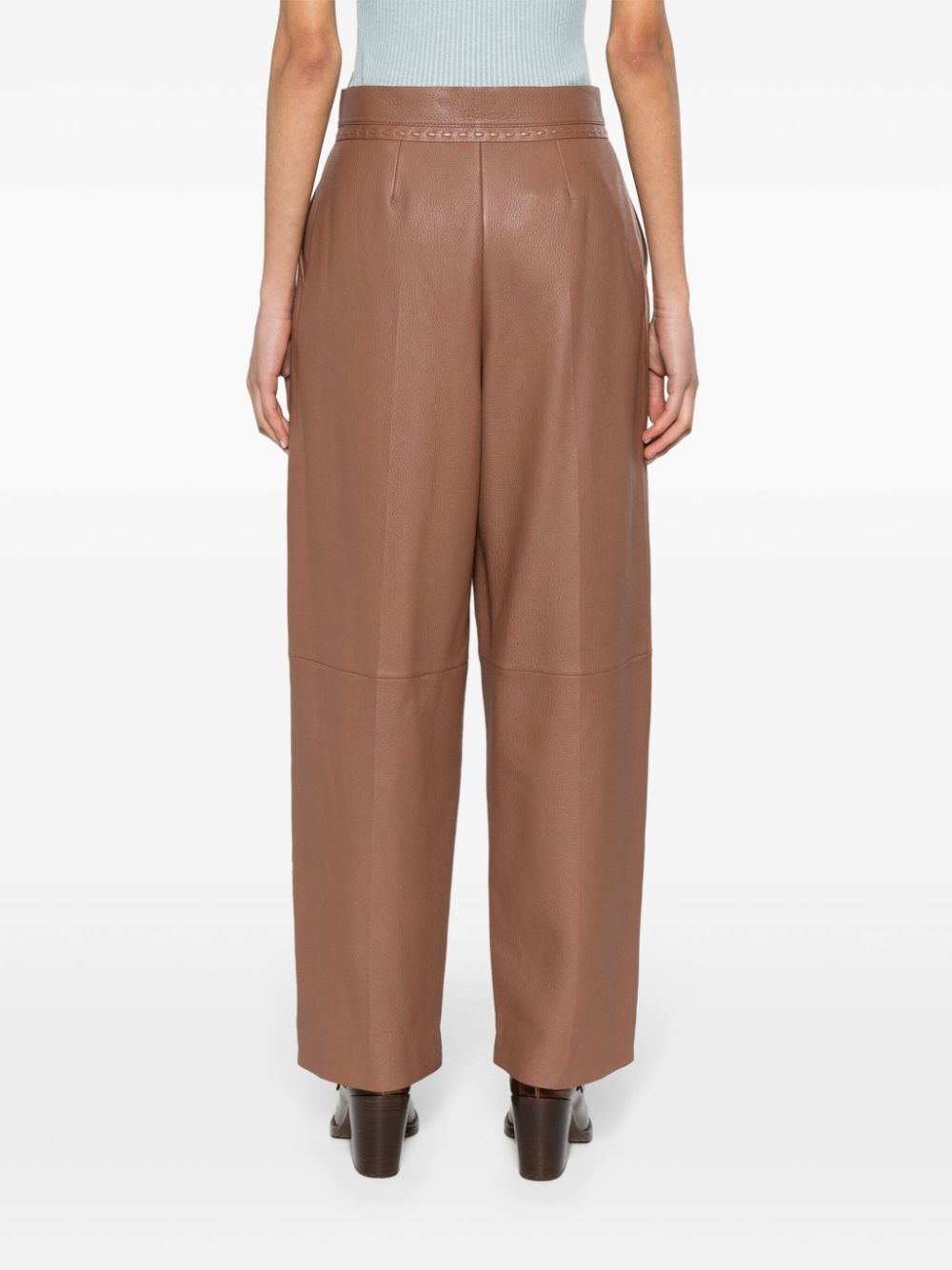 TAN-COLOURED LEATHER TROUSERS FPP811ARTZF1NY9 (FENDI / パンツ ) | FENDI (フェンディ)(4)