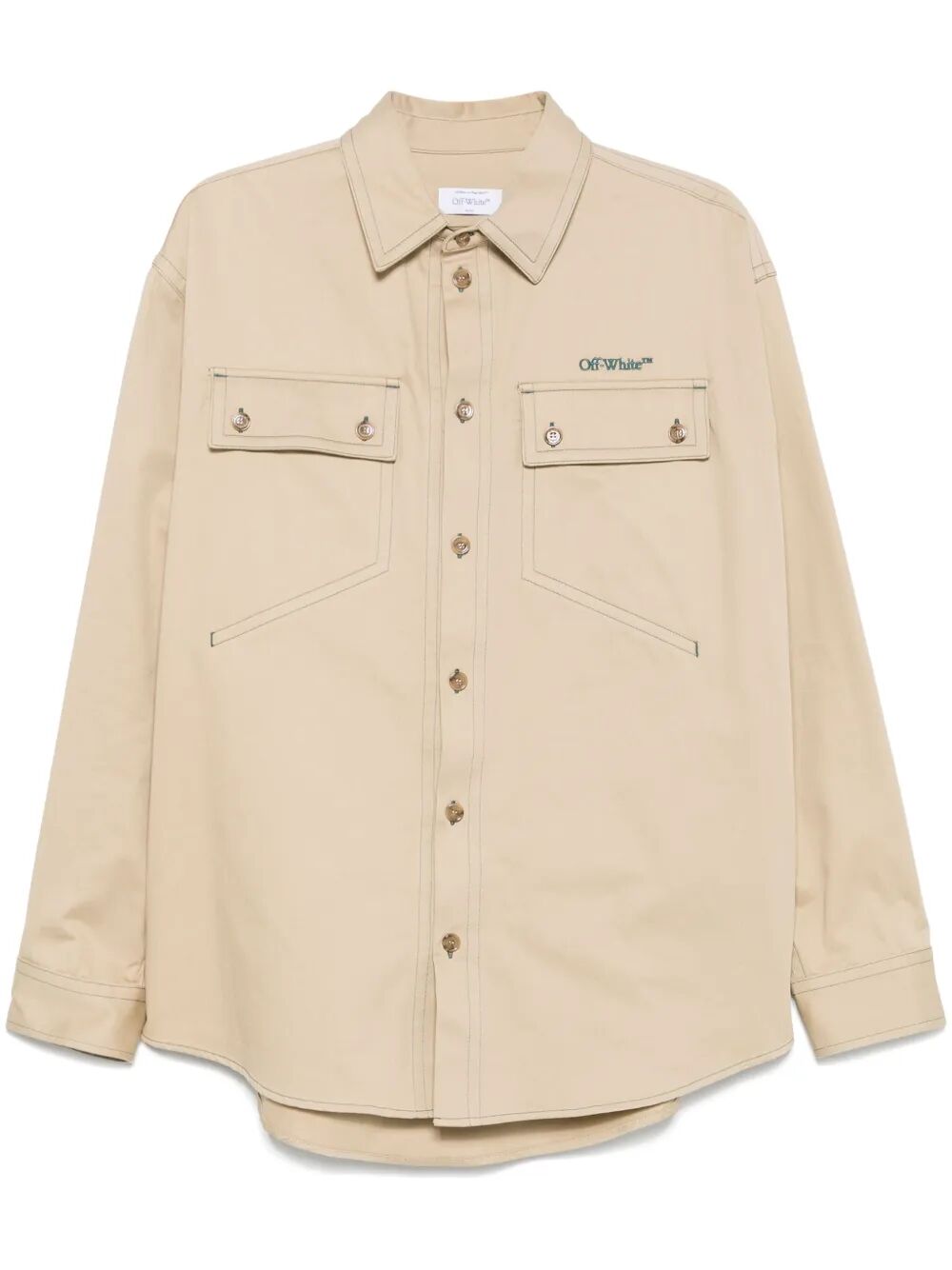 STITCH COTGAB COTTON MILITARY OVERSHIRT OMES017S25FAB0016157 (Off-White / シャツ・ブラウス ) | Off-White (オフホワイト)