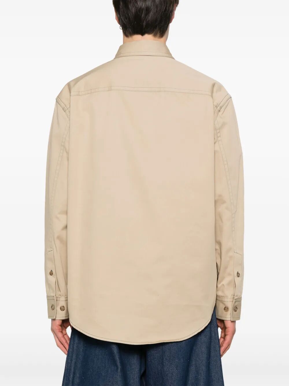 STITCH COTGAB COTTON MILITARY OVERSHIRT OMES017S25FAB0016157 (Off-White / シャツ・ブラウス ) | Off-White (オフホワイト)(4)