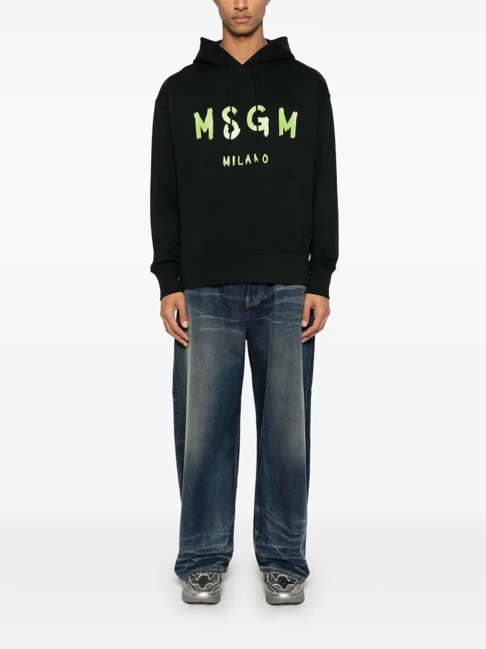RELAXED FIT LOGO-PRINT COTTON HOODIE 3840MM51525700099 (MSGM / スウェット・フーディー ) | MSGM (エムエスジーエム)(3)