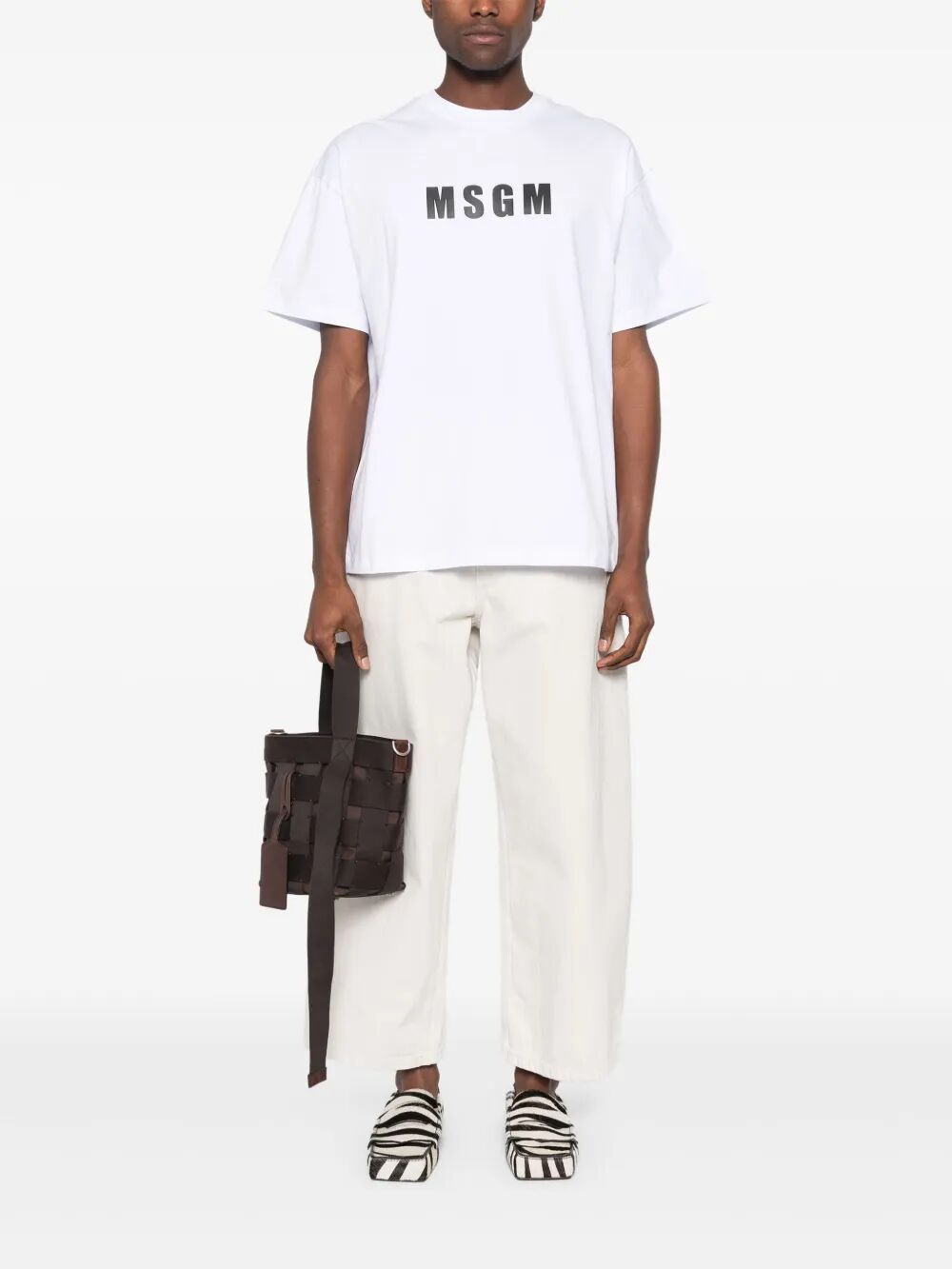 LOGO-PRINT COTTON T-SHIRT 3840MM10925700201 (MSGM / Tシャツ・カットソー ) | MSGM (エムエスジーエム)(2)