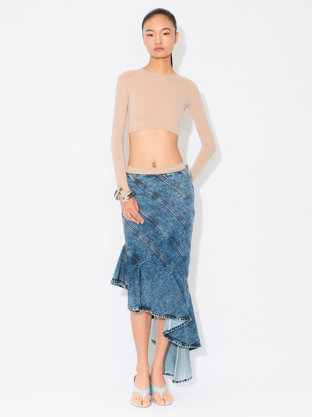 DENIM SPIRAL SKIRT AA9J2283T535A524 (ALAIA / スカート ) | ALAIA (アライア)(1)