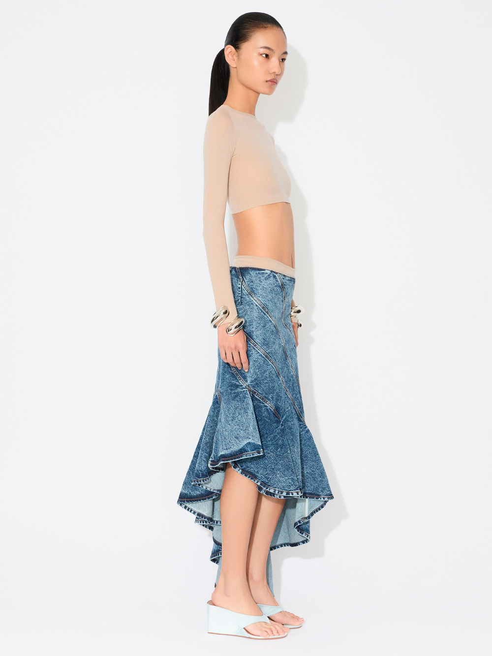 DENIM SPIRAL SKIRT AA9J2283T535A524 (ALAIA / スカート ) | ALAIA (アライア)(2)