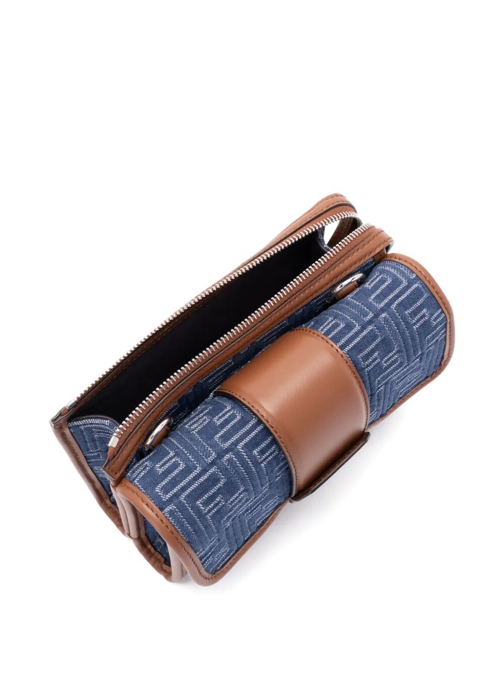 DENIM-EFFECT FF JACQUARD AND LEATHER DOUBLE BAGUETTE BAG 7VA649AUGOF1SCG (FENDI / ハンドバッグ・ショルダーバッグ ) | FENDI (フェンディ)(1)