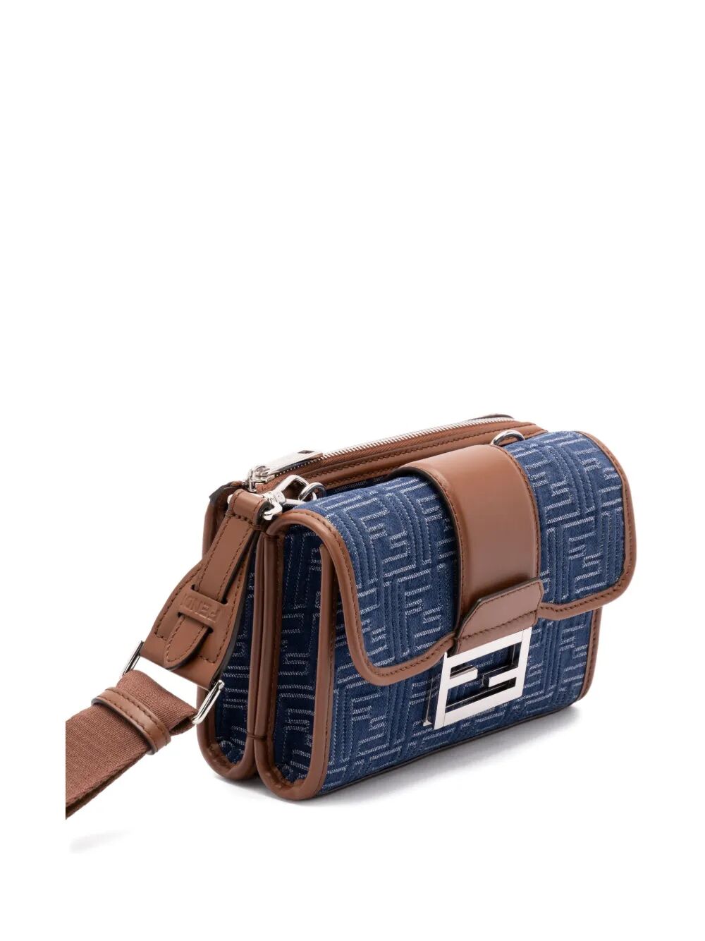 DENIM-EFFECT FF JACQUARD AND LEATHER DOUBLE BAGUETTE BAG 7VA649AUGOF1SCG (FENDI / ハンドバッグ・ショルダーバッグ ) | FENDI (フェンディ)(2)