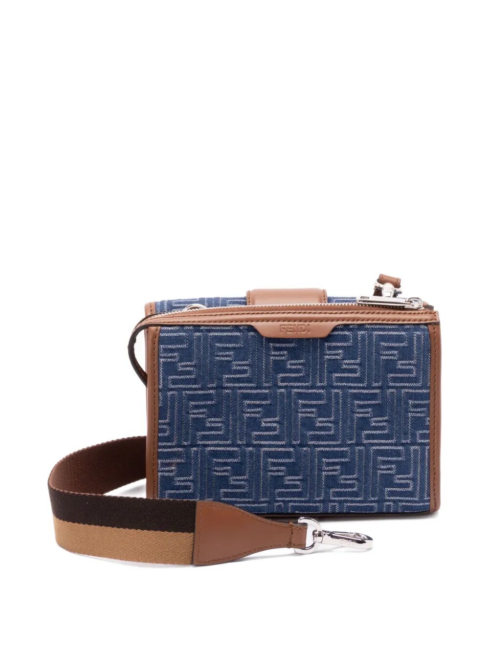 DENIM-EFFECT FF JACQUARD AND LEATHER DOUBLE BAGUETTE BAG 7VA649AUGOF1SCG (FENDI / ハンドバッグ・ショルダーバッグ ) | FENDI (フェンディ)(3)