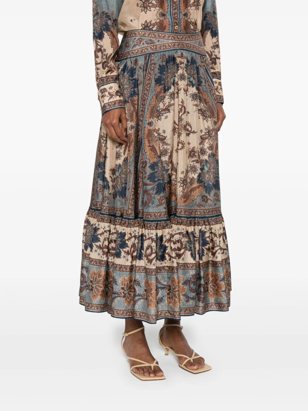 ASCENSION TIERED MIDI SKIRT 3479SSS253BLUECREAM (ZIMMERMANN / スカート ) | ZIMMERMANN (ジマーマン)(3)