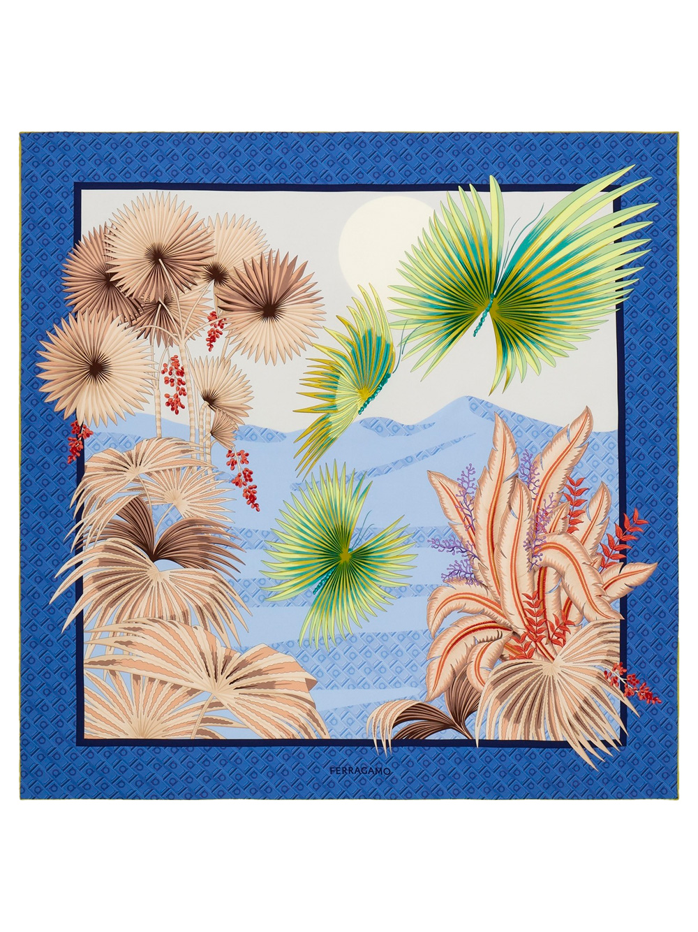 DUNE PRINT SILK SCARF 3102150785335AZZURRODENIM (FERRAGAMO / スカーフ・マフラー ) | FERRAGAMO (フェラガモ)