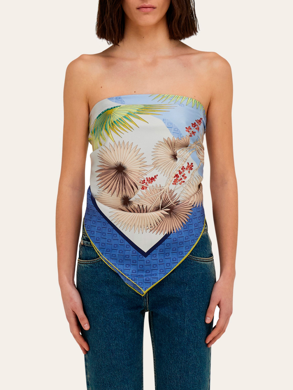 DUNE PRINT SILK SCARF 3102150785335AZZURRODENIM (FERRAGAMO / スカーフ・マフラー ) | FERRAGAMO (フェラガモ)(1)