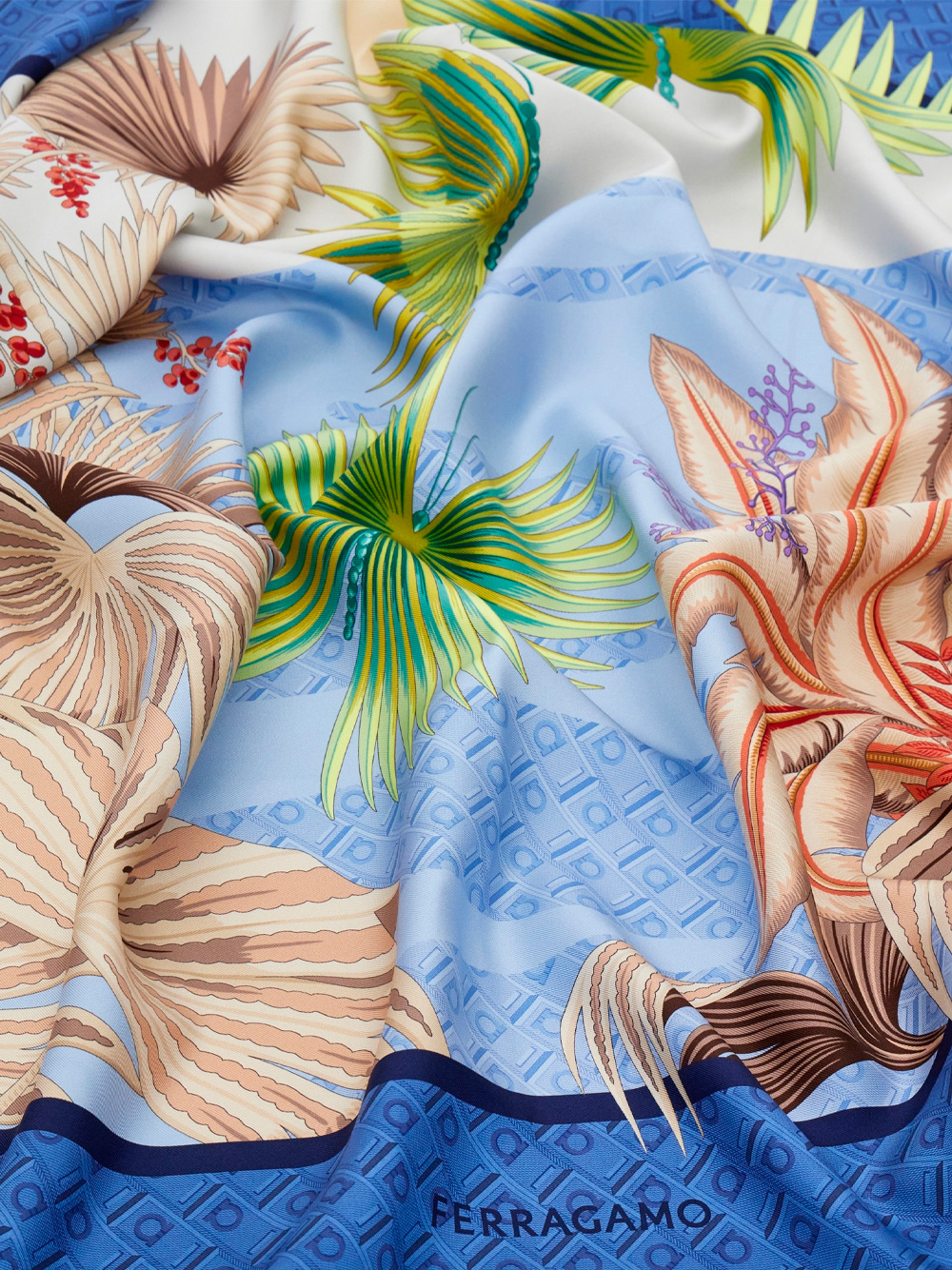 DUNE PRINT SILK SCARF 3102150785335AZZURRODENIM (FERRAGAMO / スカーフ・マフラー ) | FERRAGAMO (フェラガモ)(2)