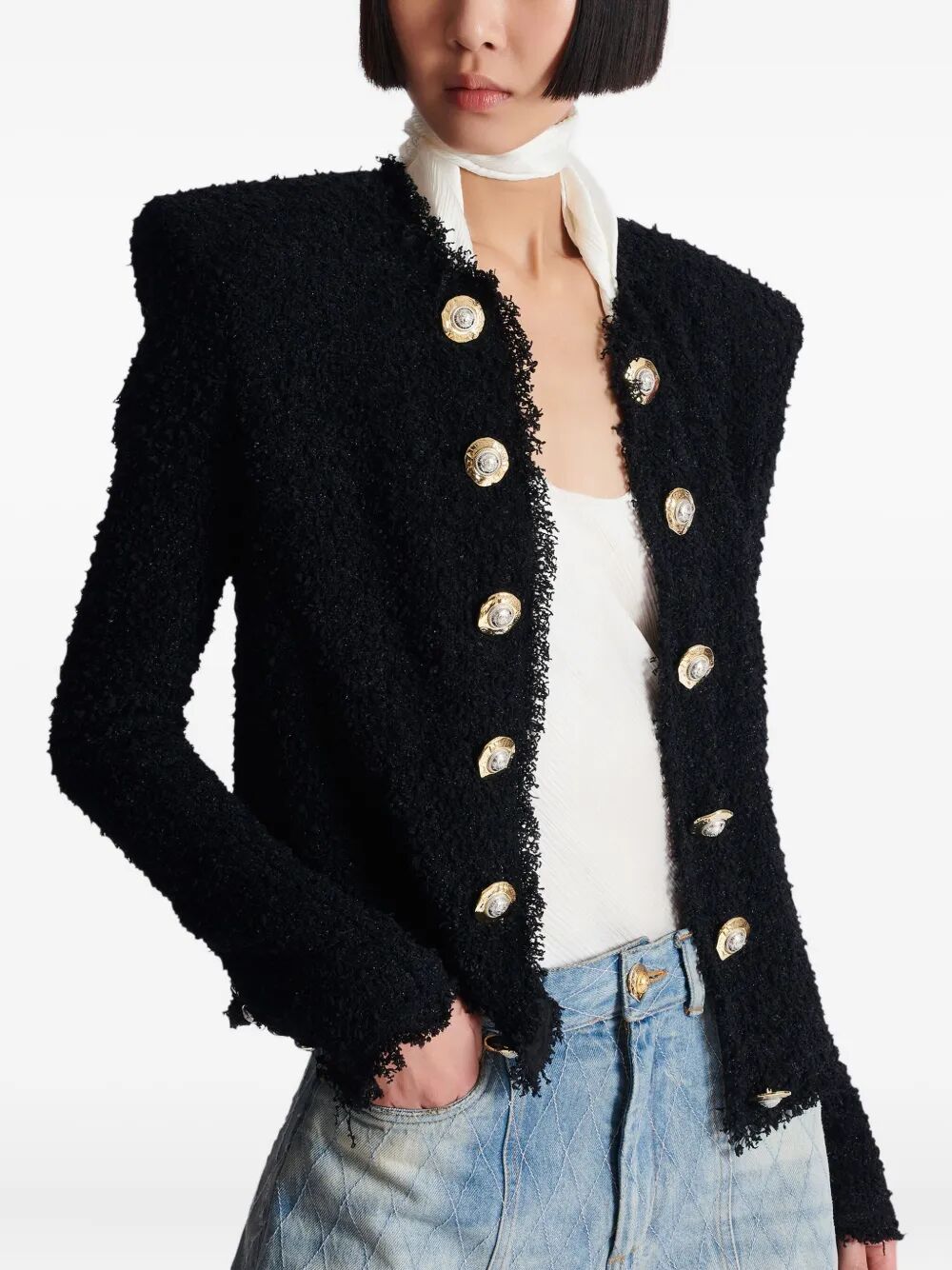 EDGE-TO-EDGE SILKY TWEED JACKET FF1SM508XC670PA (Balmain / ブレザー・ジャケット ) | Balmain (バルマン)(4)
