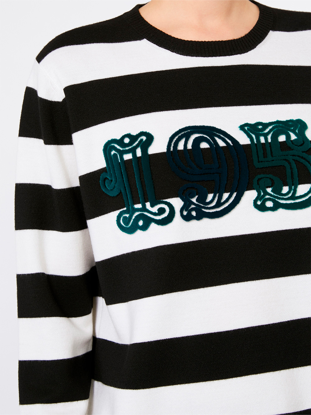 1951 EMBROIDERY WOOL STRIPED SWEATER VITERBO007（ニット・セーター