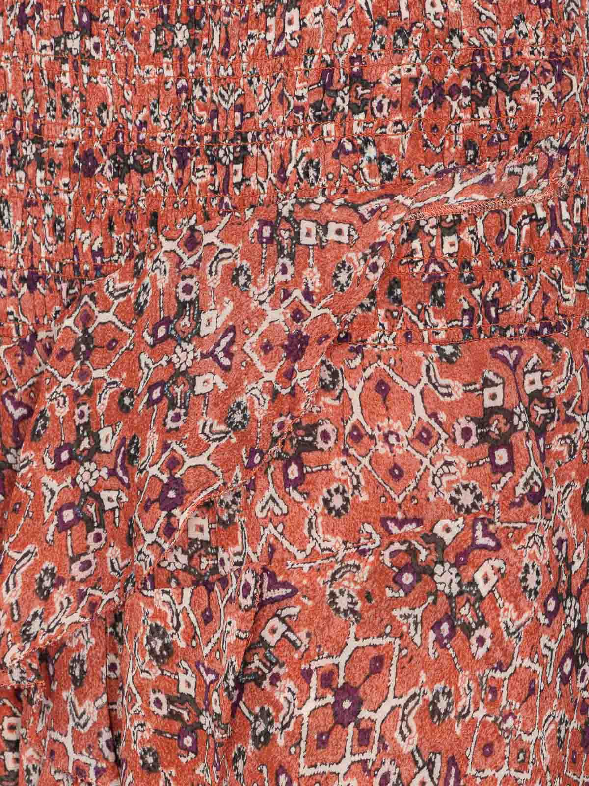 スカート ISABEL MARANT ETOILE BRIGITTE SKIRT Brigitte Skirt Isabel Marant Étoile – Rust Printed Viscose