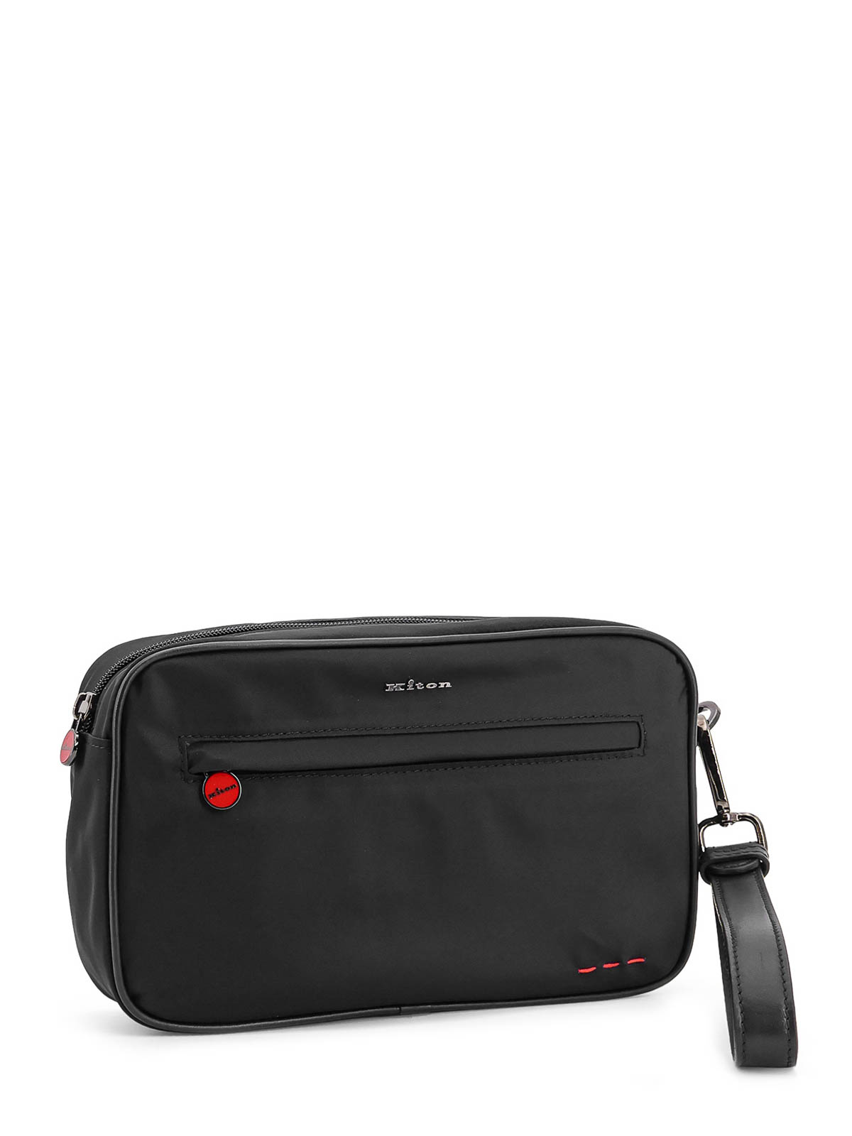Nylon clutch bag with iconic logo embroidery UBA0052N0127001NERO (Kiton / クラッチバッグ・ポーチ ) | Kiton (キートン)(2)