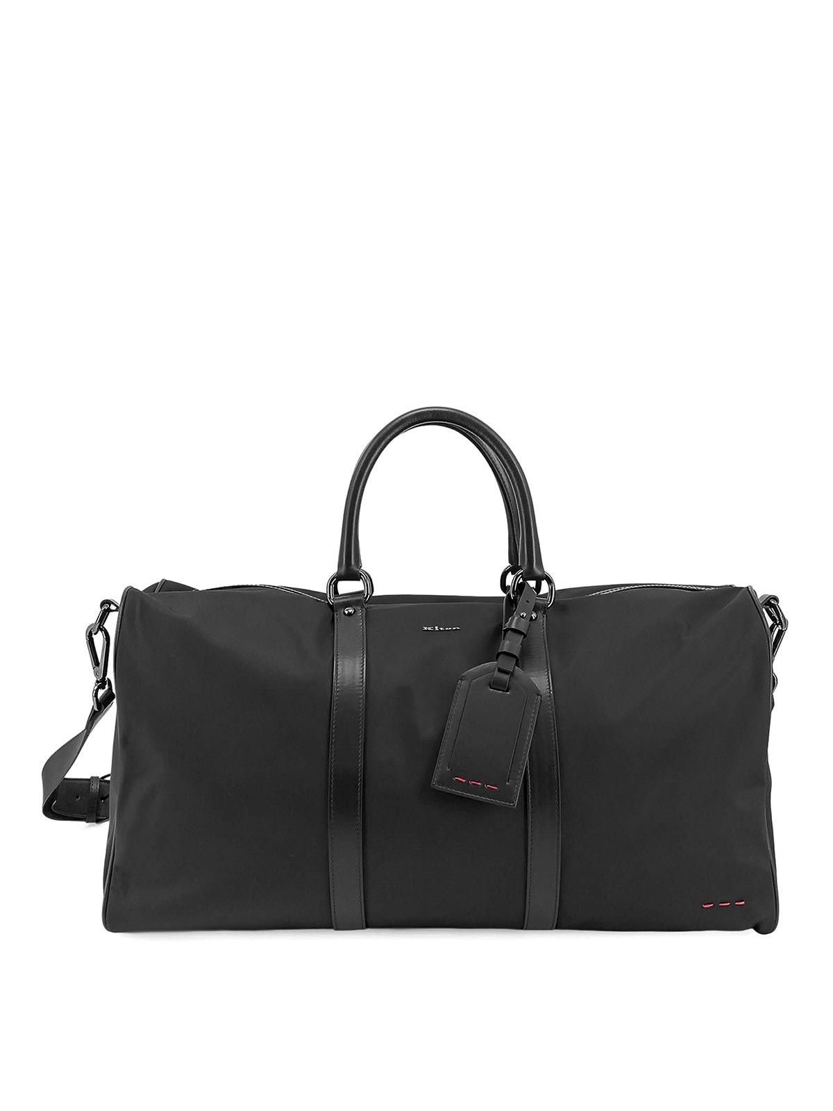 Nylon bag with leather inserts UBA0085N0127001NERO (Kiton / ビジネス・トラベルバッグ ) | Kiton (キートン)