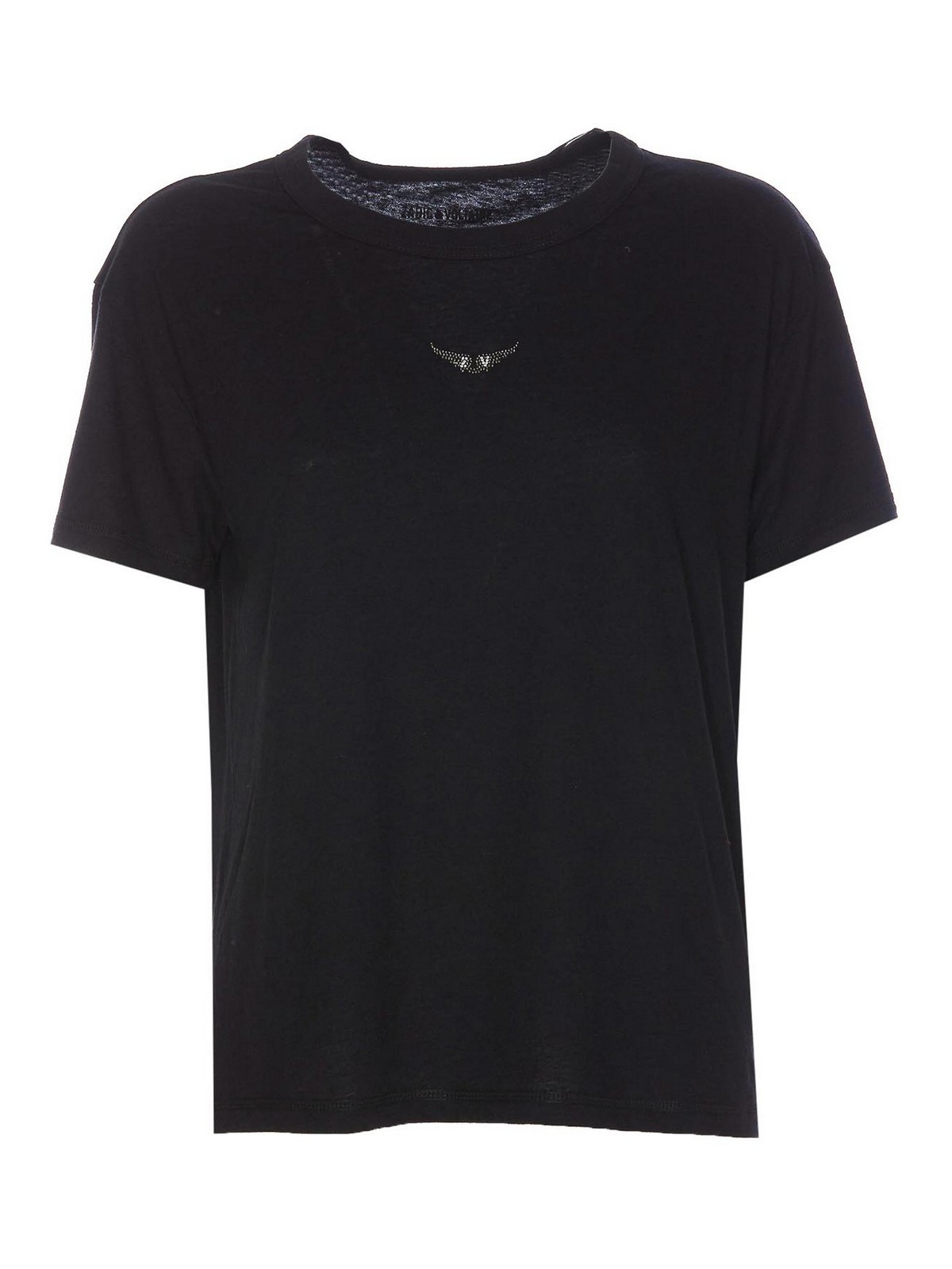 Zadig&Ampvoltaire Black Marta T-Shirt JWTS01669001 (ZADIG & VOLTAIRE / Tシャツ・カットソー ) | ZADIG & VOLTAIRE (ザディグ エ ヴォルテール)