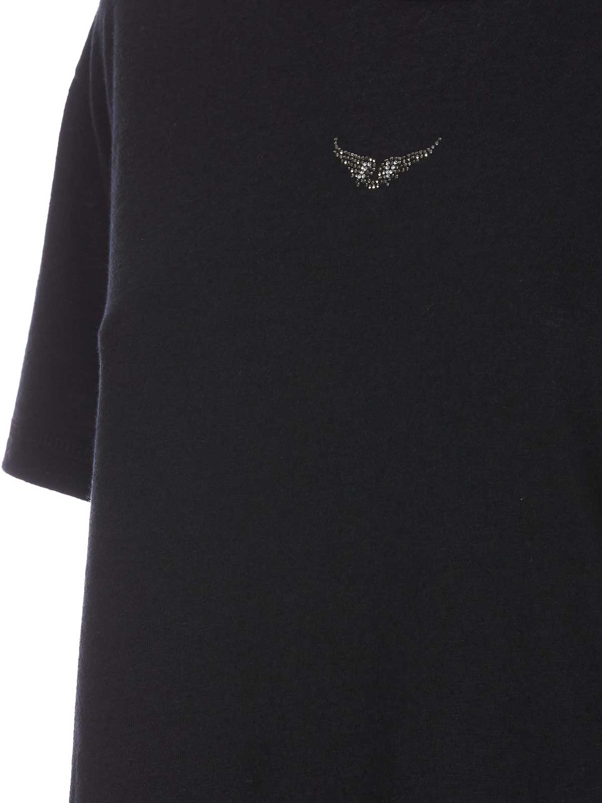 Zadig&Ampvoltaire Black Marta T-Shirt JWTS01669001 (ZADIG & VOLTAIRE / Tシャツ・カットソー ) | ZADIG & VOLTAIRE (ザディグ エ ヴォルテール)(2)