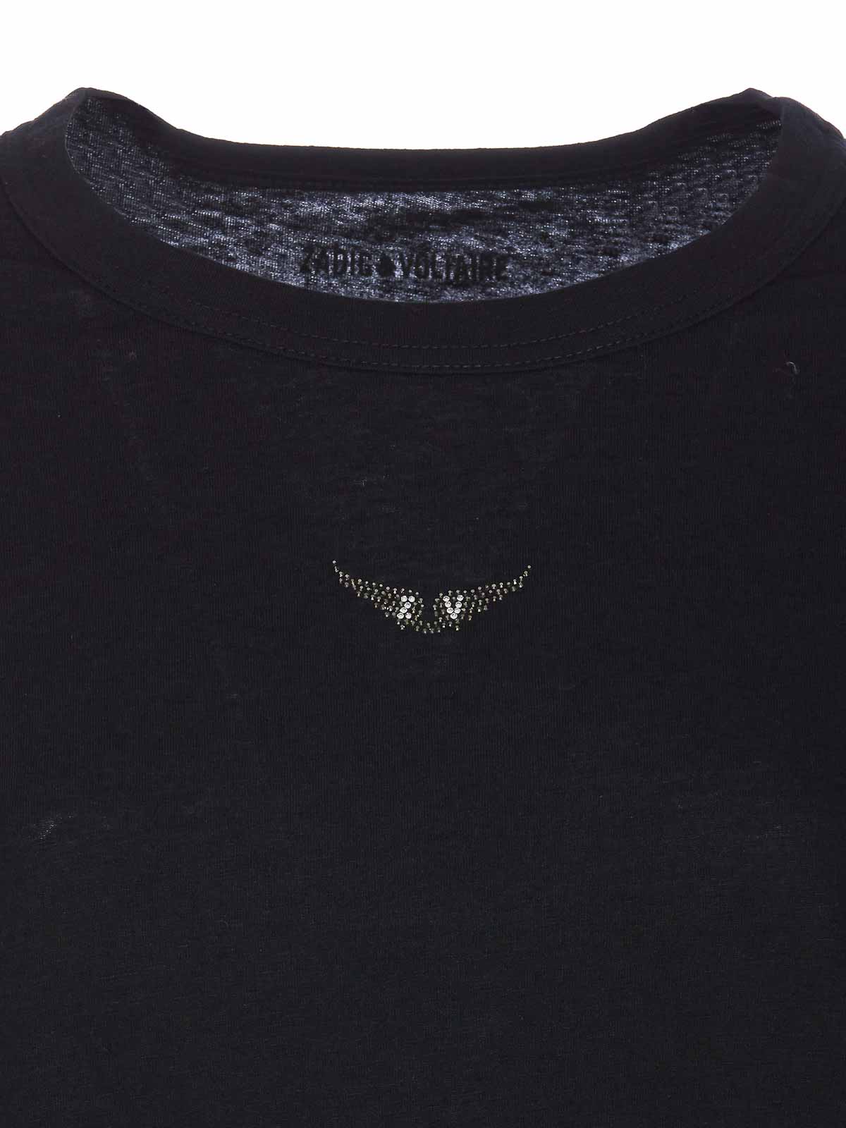 Zadig&Ampvoltaire Black Marta T-Shirt JWTS01669001 (ZADIG & VOLTAIRE / Tシャツ・カットソー ) | ZADIG & VOLTAIRE (ザディグ エ ヴォルテール)(3)