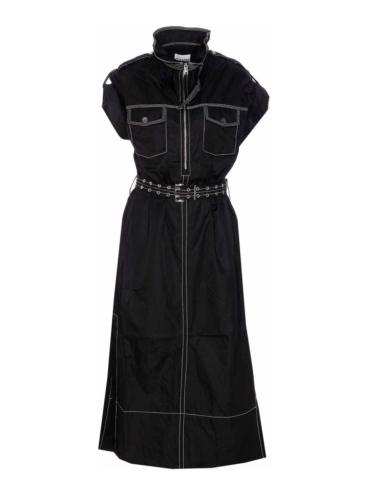 Duchesse Nylon Long Dress W0691099 (GANNI / ワンピース・ドレス・オールインワン ) | GANNI (ガニー)