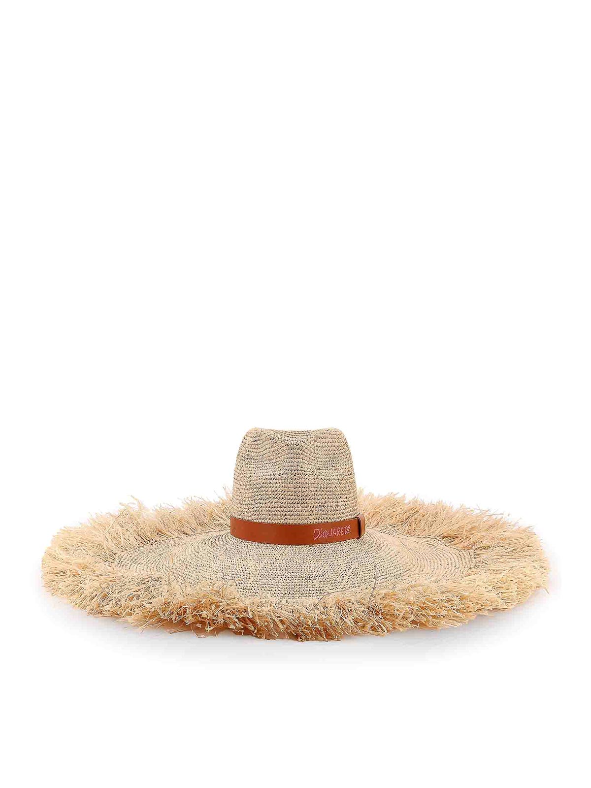 Cappello Summer Lovers In Rafia Naturale HAW0050289000015089 (Dsquared2 / 帽子 ) | Dsquared2 (ディースクエアード)