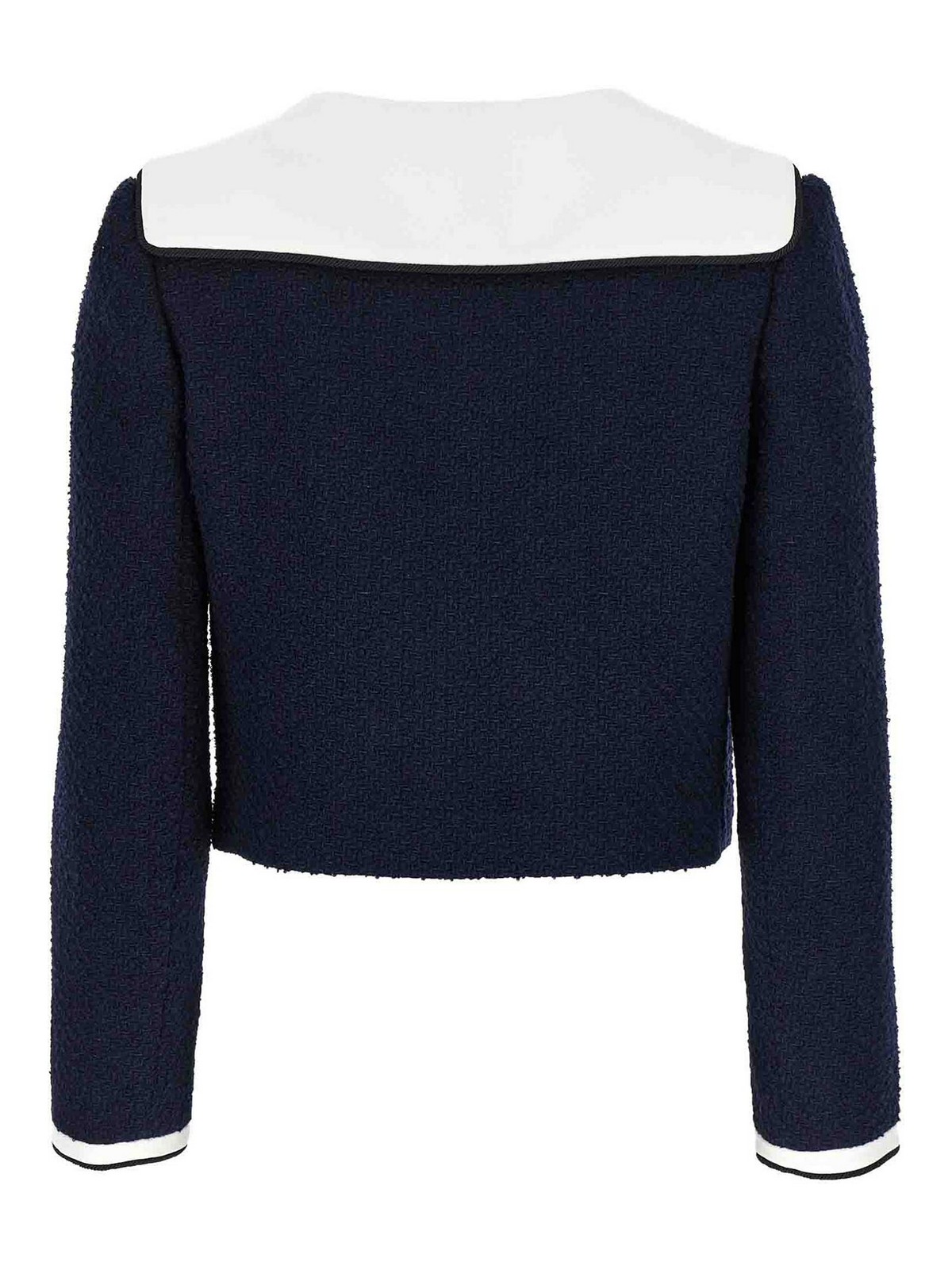 Navy Boucle Contrast Collar Blazer PF25034JBL (self-portrait / ブレザー・ジャケット ) | self-portrait (セルフ・ポートレイト)(1)