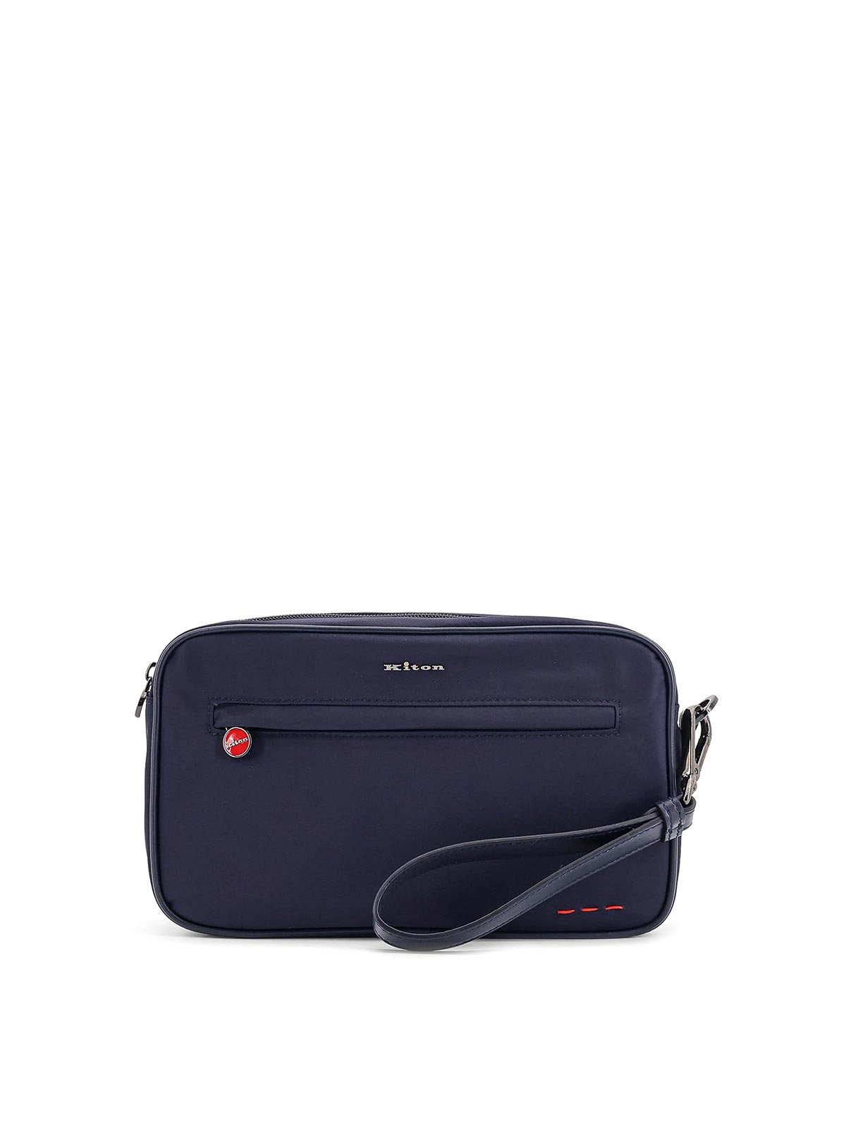 Nylon clutch bag with iconic logo embroidery UBA0052N0127002BLU (Kiton / クラッチバッグ・ポーチ ) | Kiton (キートン)