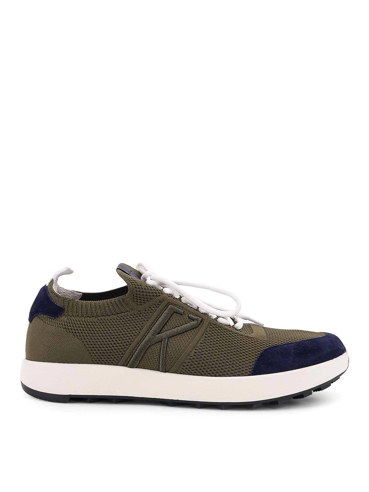 Low-top sneakers in mesh with suede profiles USSA031N0121704 (Kiton / スニーカー ) | Kiton (キートン)