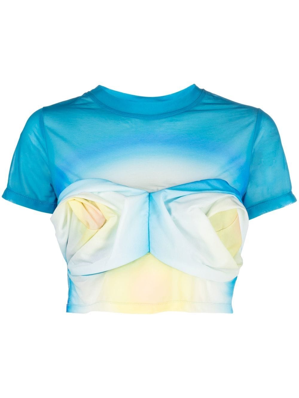 MASHA POPOVA T-shirts and Polos Blue MPAW22203AUKRAINE (MASHA POPOVA / Tシャツ・カットソー ) | MASHA POPOVA (マーシャ ポポヴァ)