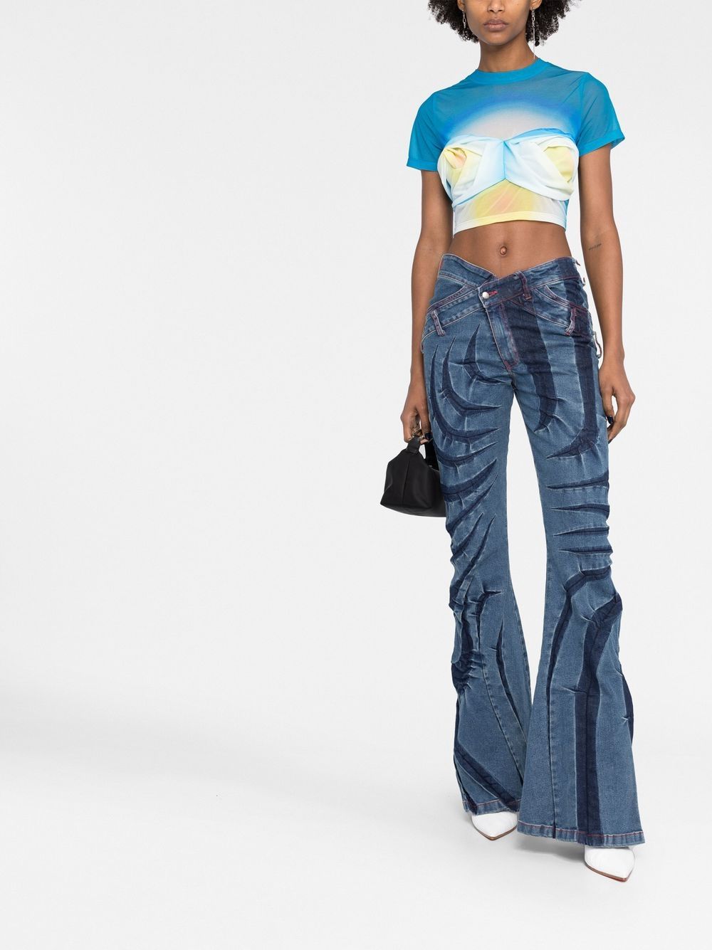 MASHA POPOVA T-shirts and Polos Blue MPAW22203AUKRAINE (MASHA POPOVA / Tシャツ・カットソー ) | MASHA POPOVA (マーシャ ポポヴァ)(2)