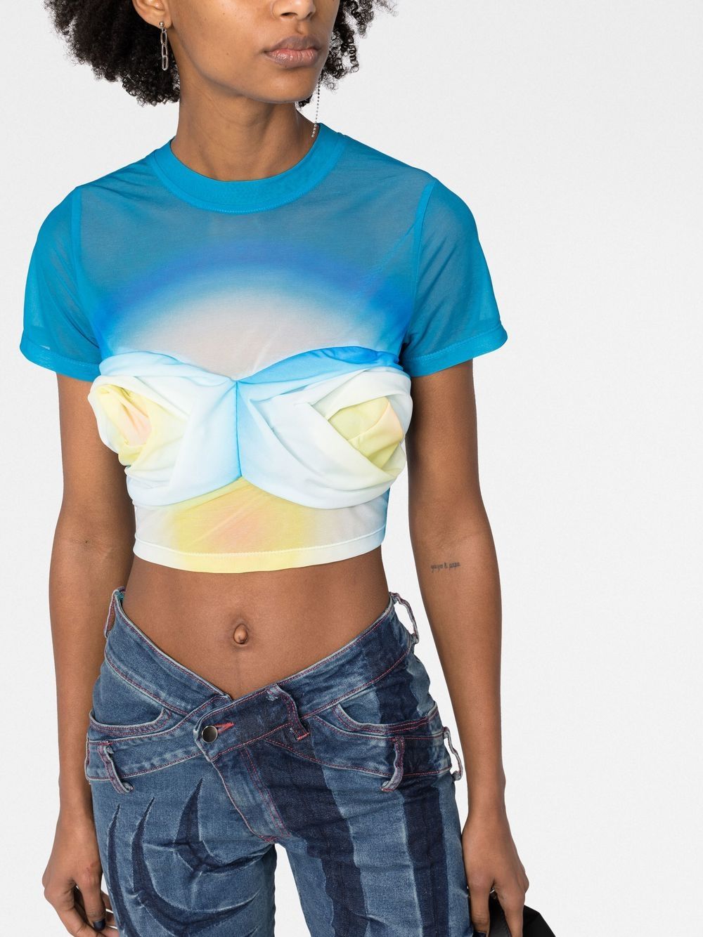 MASHA POPOVA T-shirts and Polos Blue MPAW22203AUKRAINE (MASHA POPOVA / Tシャツ・カットソー ) | MASHA POPOVA (マーシャ ポポヴァ)(3)