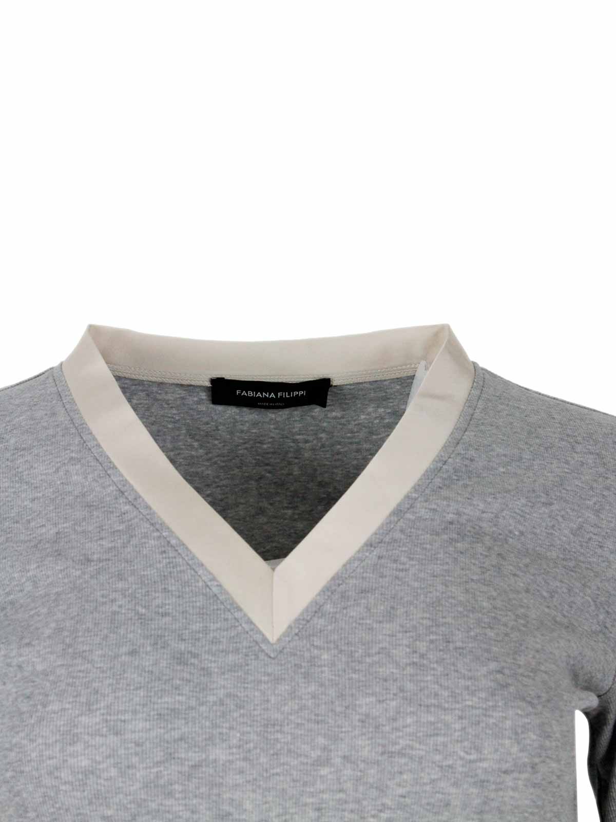 T-shirt Grey JED275F884L3968149 (FABIANA FILIPPI / Tシャツ・カットソー ) | FABIANA FILIPPI (ファビアナフィリッピ)(3)