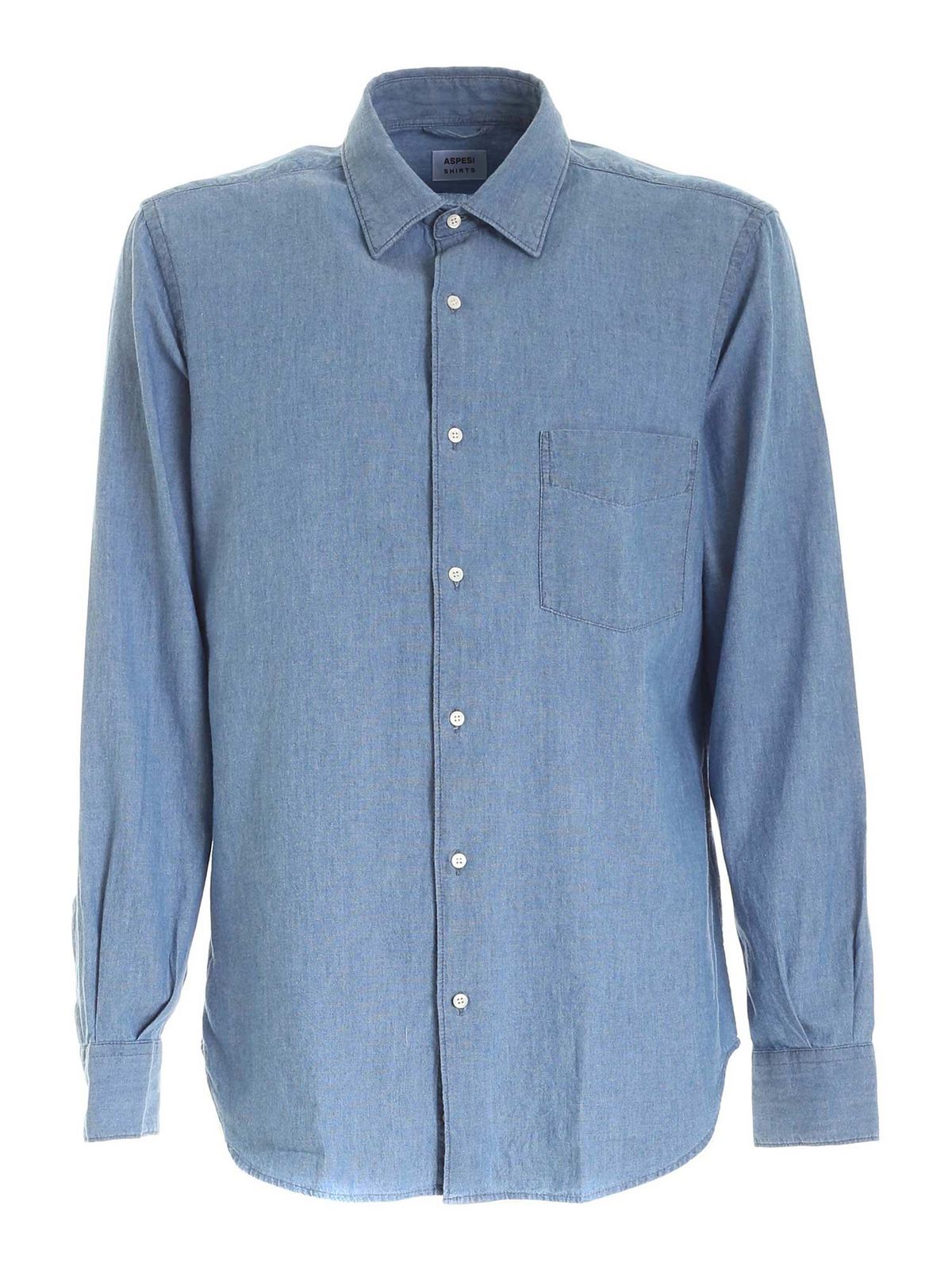 Sedici shirt in light blue CE36E54201122 (ASPESI / シャツ・ブラウス ) | ASPESI (アスペジ)