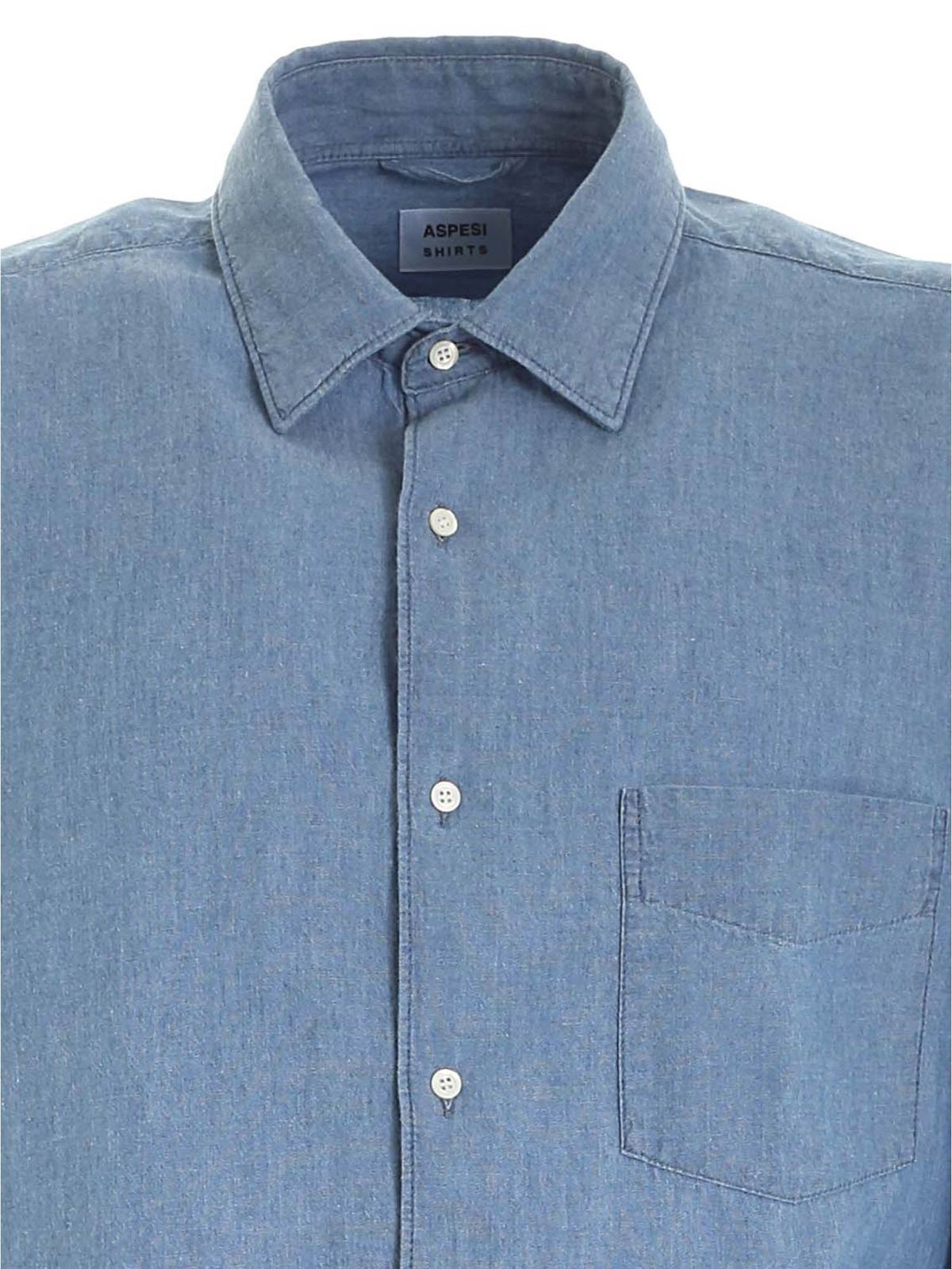 Sedici shirt in light blue CE36E54201122 (ASPESI / シャツ・ブラウス ) | ASPESI (アスペジ)(2)