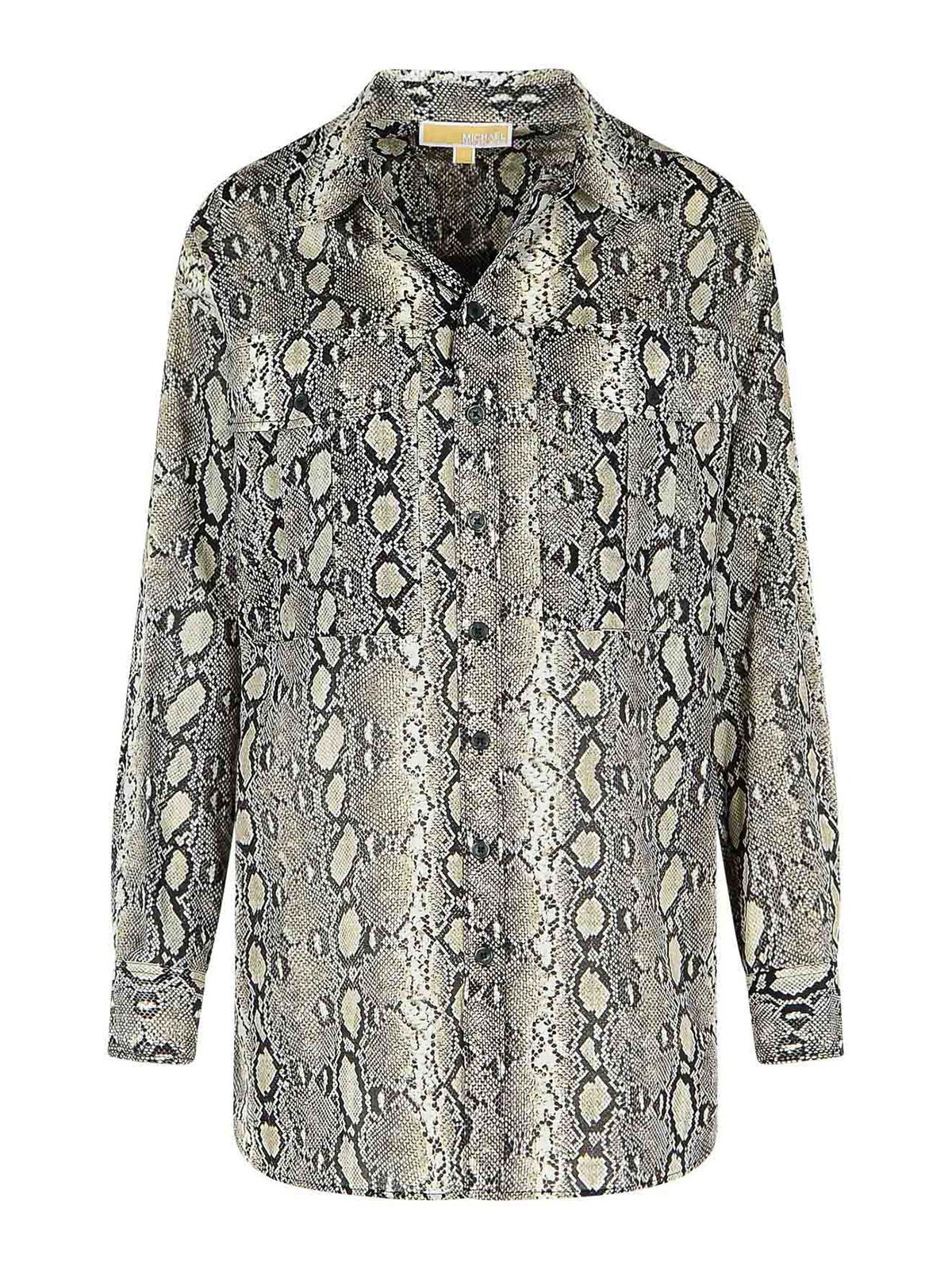 Snake Print Cotton Shirt MT540WAK6A120 (MICHAEL KORS / シャツ・ブラウス ) | MICHAEL KORS (マイケル・コース)