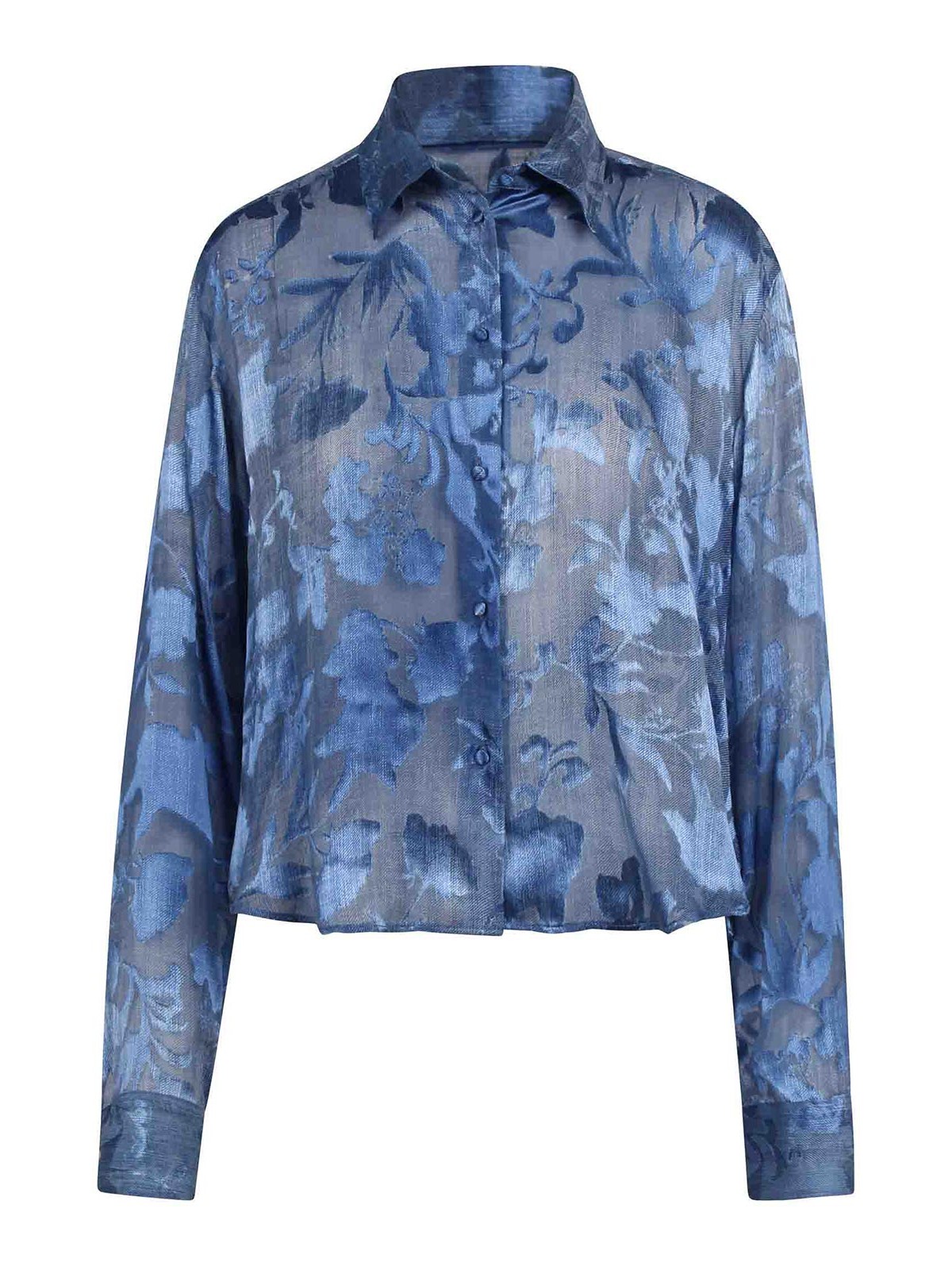 Devor shirt with denim printing D462K735YSHS4217 (ERMANNO SCERVINO / シャツ・ブラウス ) | ERMANNO SCERVINO (エルマンノ シェルヴィーノ)