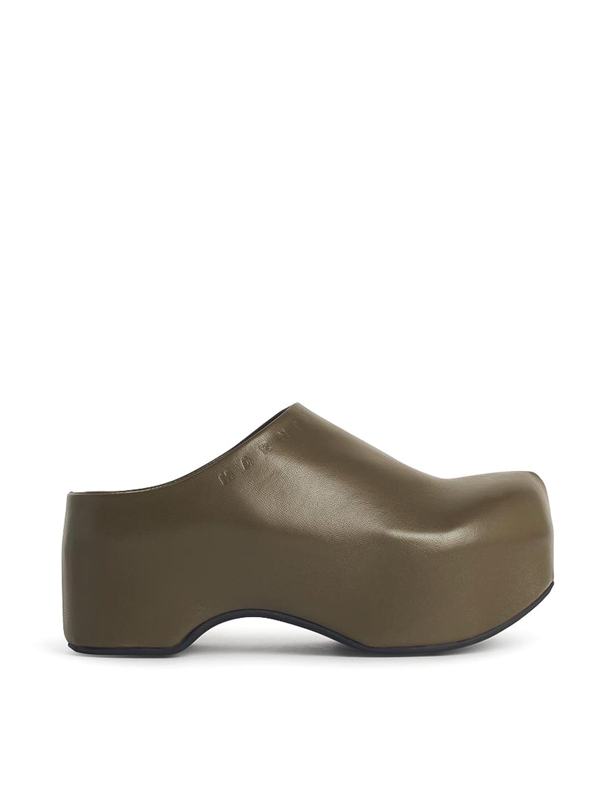 Chunky Green Leather Clog Sabots SBMS009704P362800V58 (Marni / サンダル ) | Marni (マルニ)