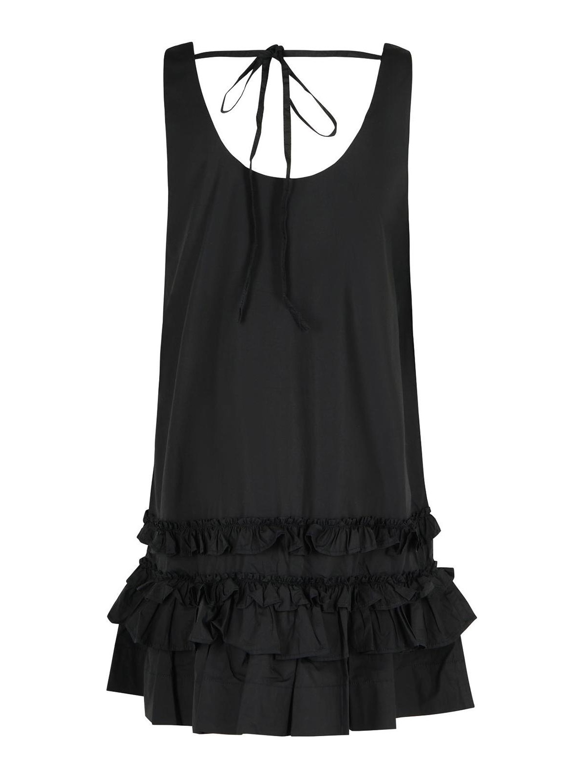 Mini Dress In Black Cotton Poplin W0905099 (GANNI / ワンピース・ドレス・オールインワン ) | GANNI (ガニー)(1)