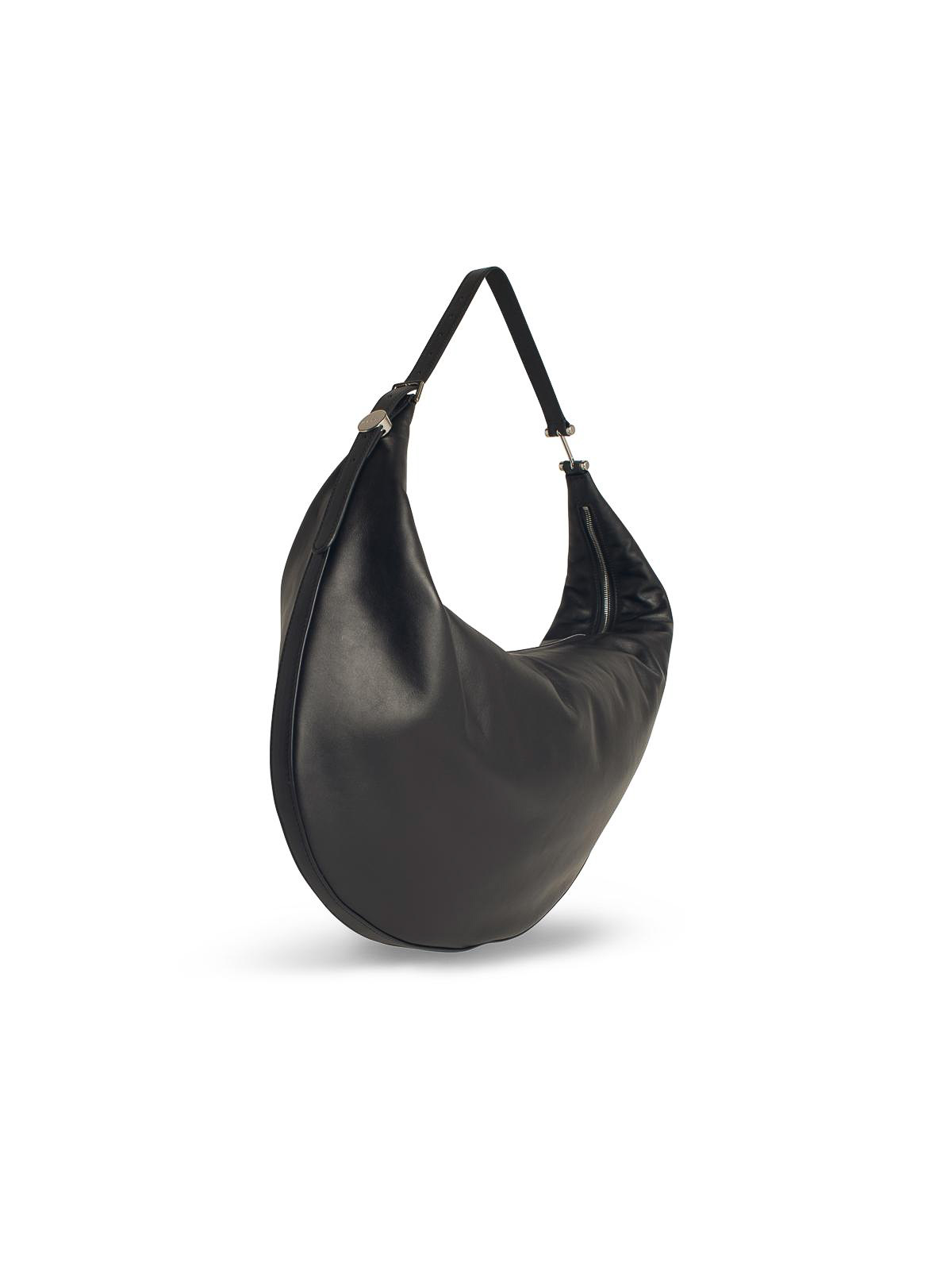 Dot Medium Hobo Bag In Black Leather SBMP0250U0P822200N99