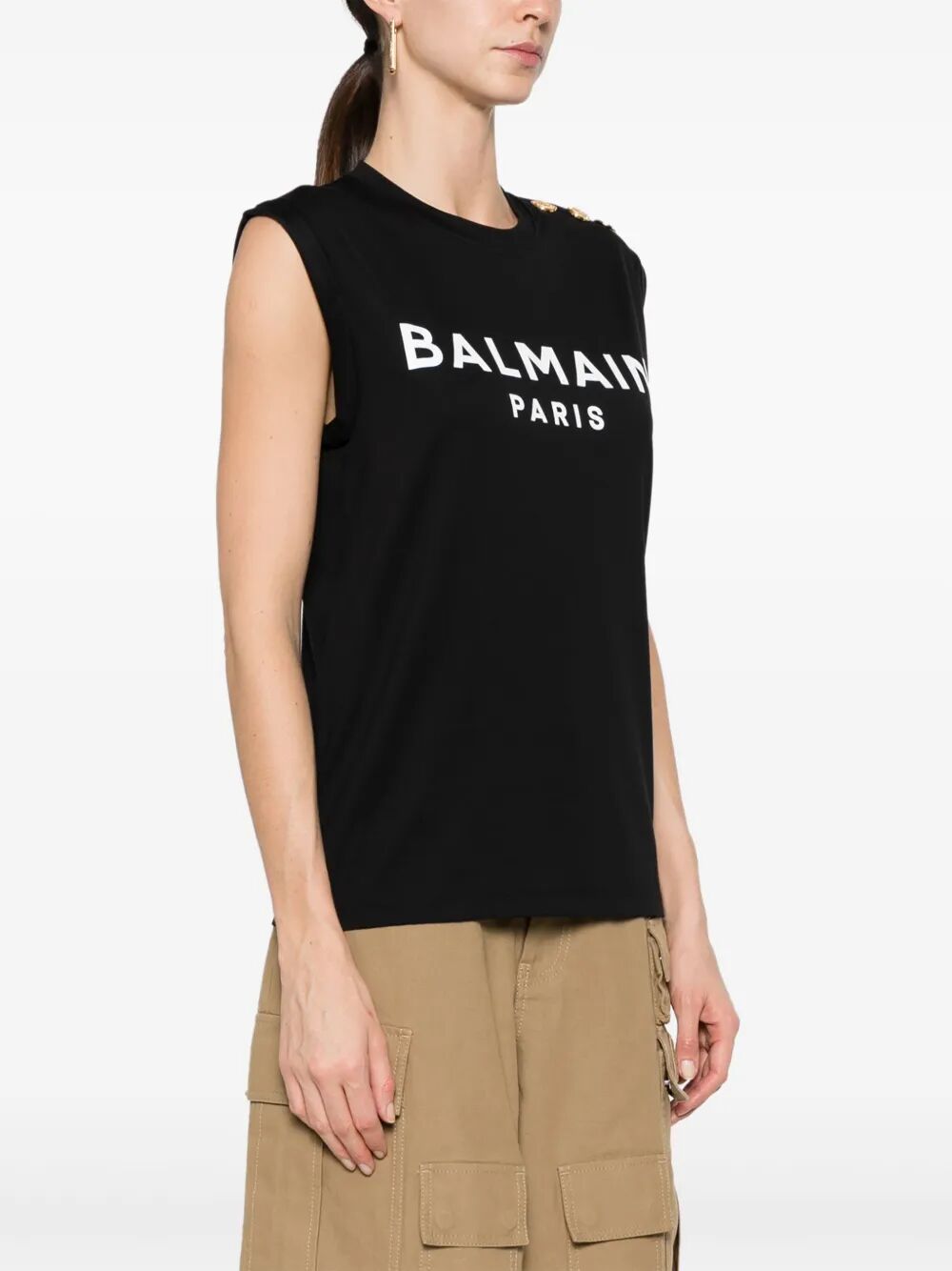 3 BUTTONS BALMAIN PARIS TANK TOP CF1ED001BB02EAB (Balmain / タンクトップ・キャミソール ) | Balmain (バルマン)(1)
