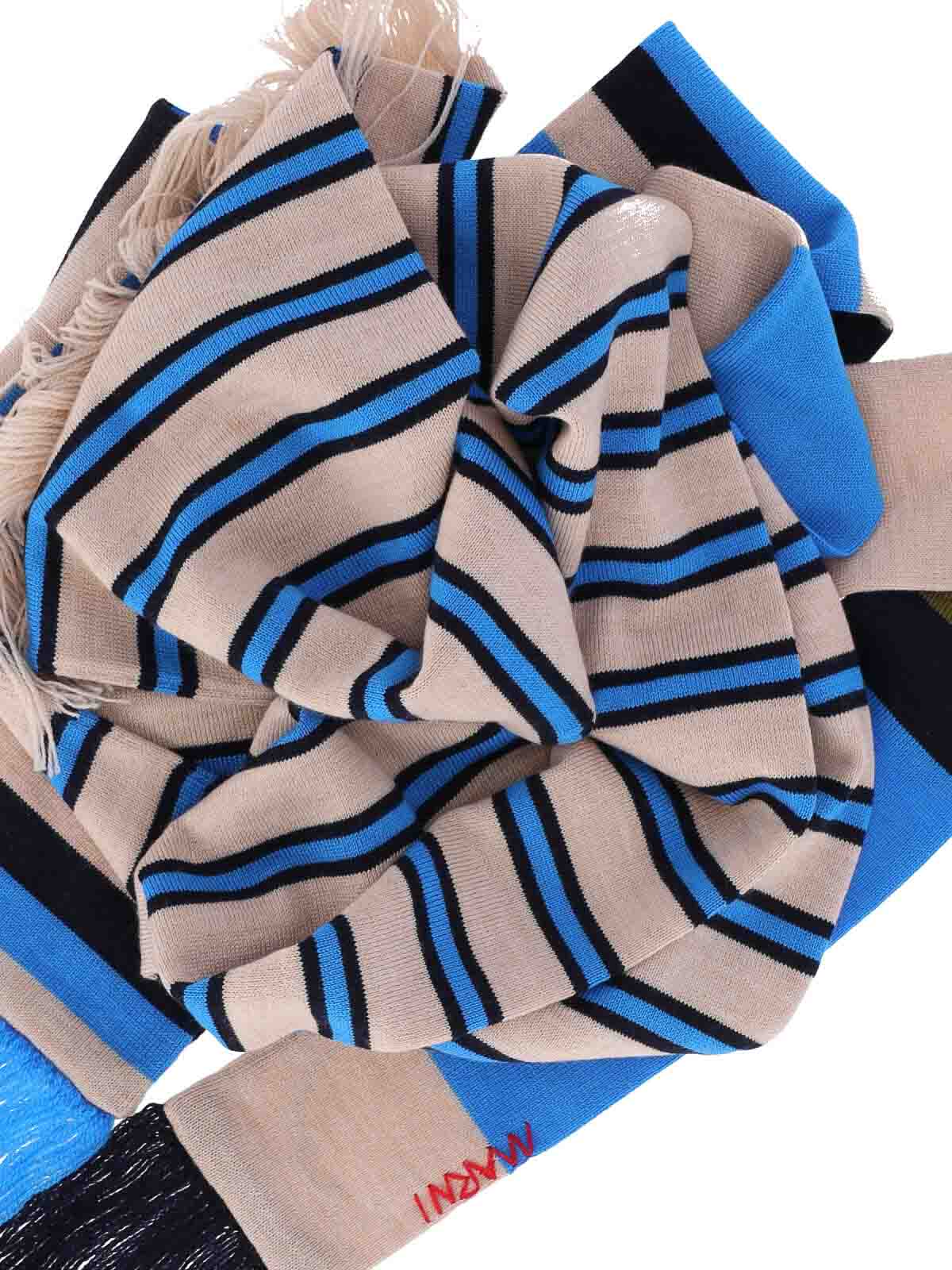 Striped scarf in virgin wool SCZC0079Q0UFW620MXB52 (Marni / スカーフ・マフラー ) | Marni (マルニ)(1)