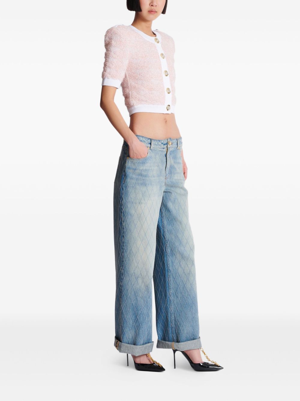 Balmain Sweaters Pink FF1KL235KI72OIN (Balmain / ニット・セーター・カーディガン ) | Balmain (バルマン)(1)