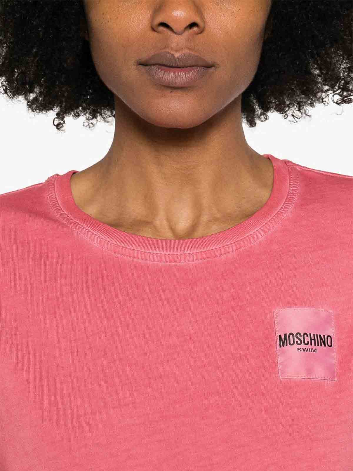 Light Red Cotton T-Shirt With Logo 071594180116 (MOSCHINO / Tシャツ・カットソー ) | MOSCHINO (モスキーノ)(2)