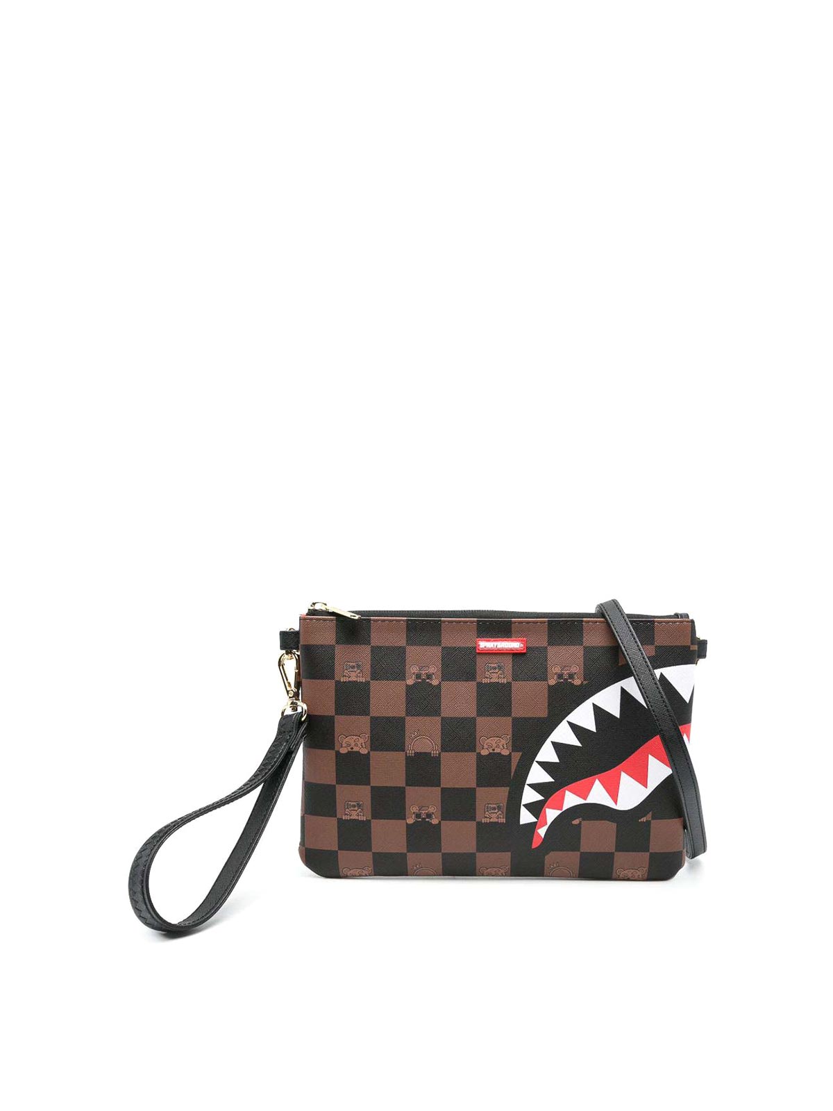 Brown Clutch Bag With Print 910B7509NSZ (SPRAYGROUND / クラッチバッグ・ポーチ ) | SPRAYGROUND (スプレーグラウンド)