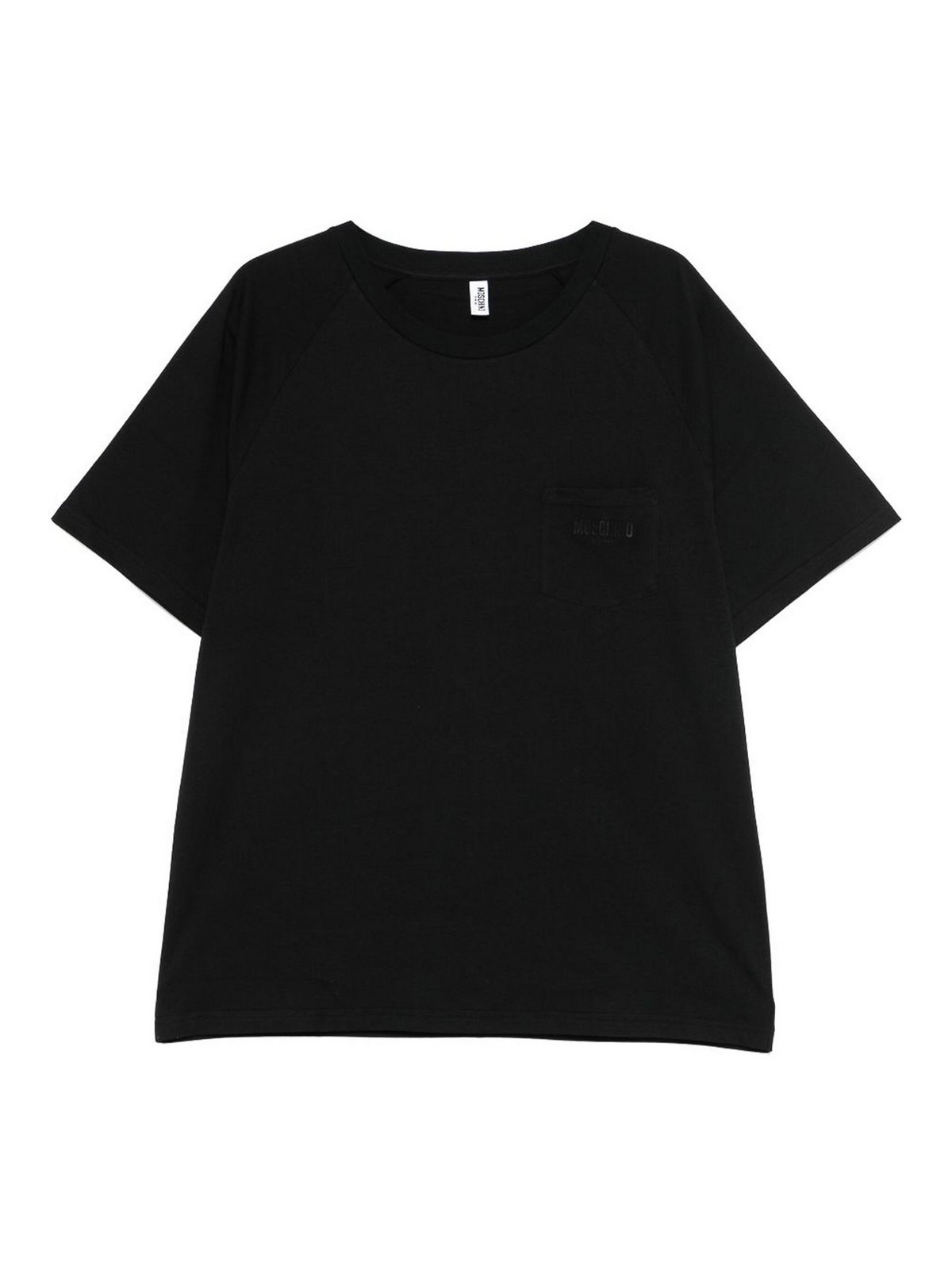 Cotton T-Shirt In Black With Logo 071094120555 (MOSCHINO / Tシャツ・カットソー ) | MOSCHINO (モスキーノ)