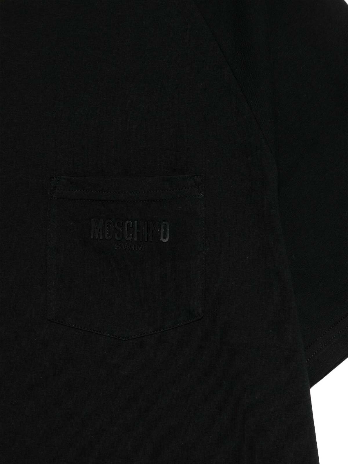 Cotton T-Shirt In Black With Logo 071094120555 (MOSCHINO / Tシャツ・カットソー ) | MOSCHINO (モスキーノ)(1)