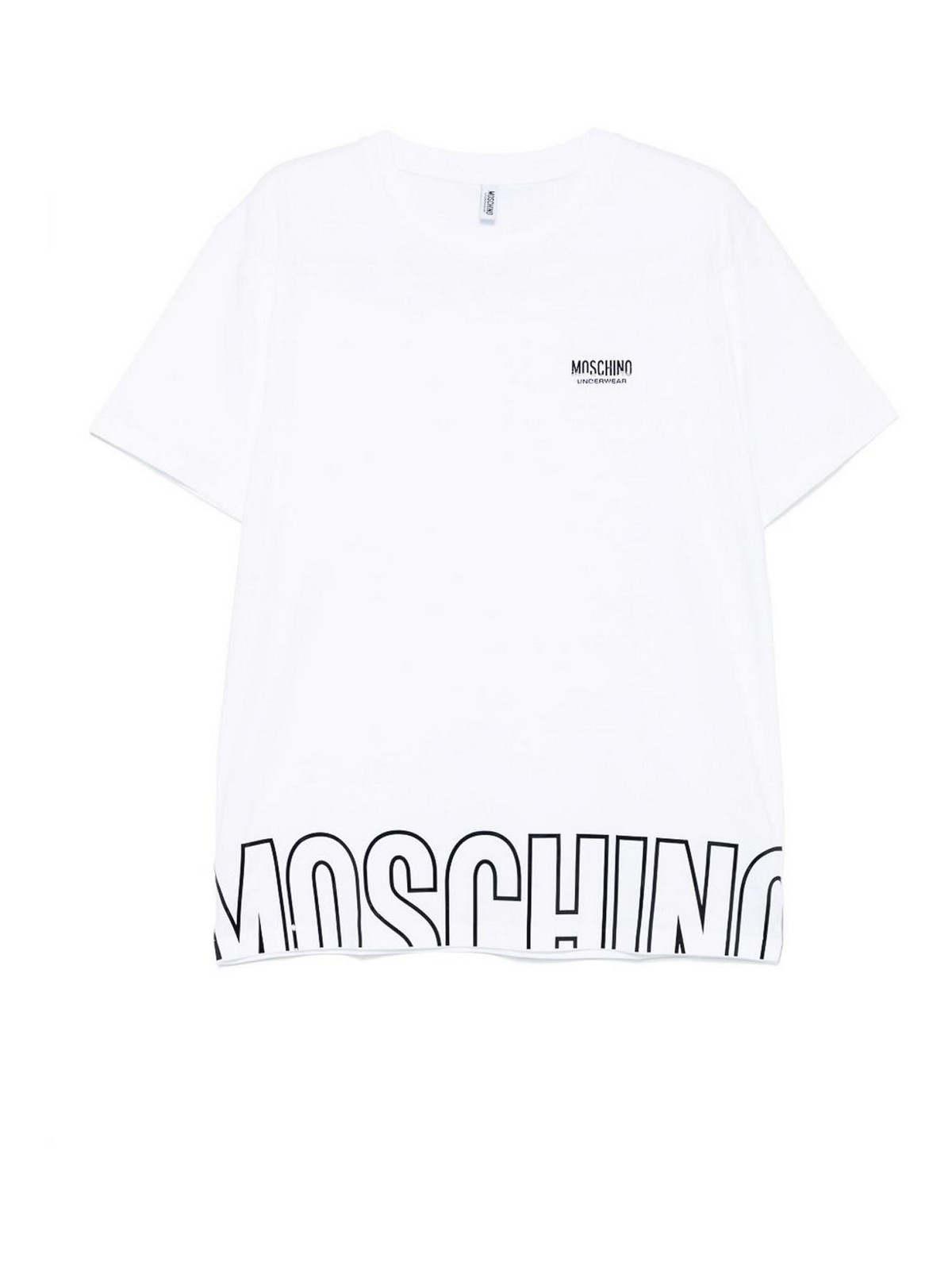 Cotton T-Shirt In White With Logo 071243031001 (MOSCHINO / Tシャツ・カットソー ) | MOSCHINO (モスキーノ)