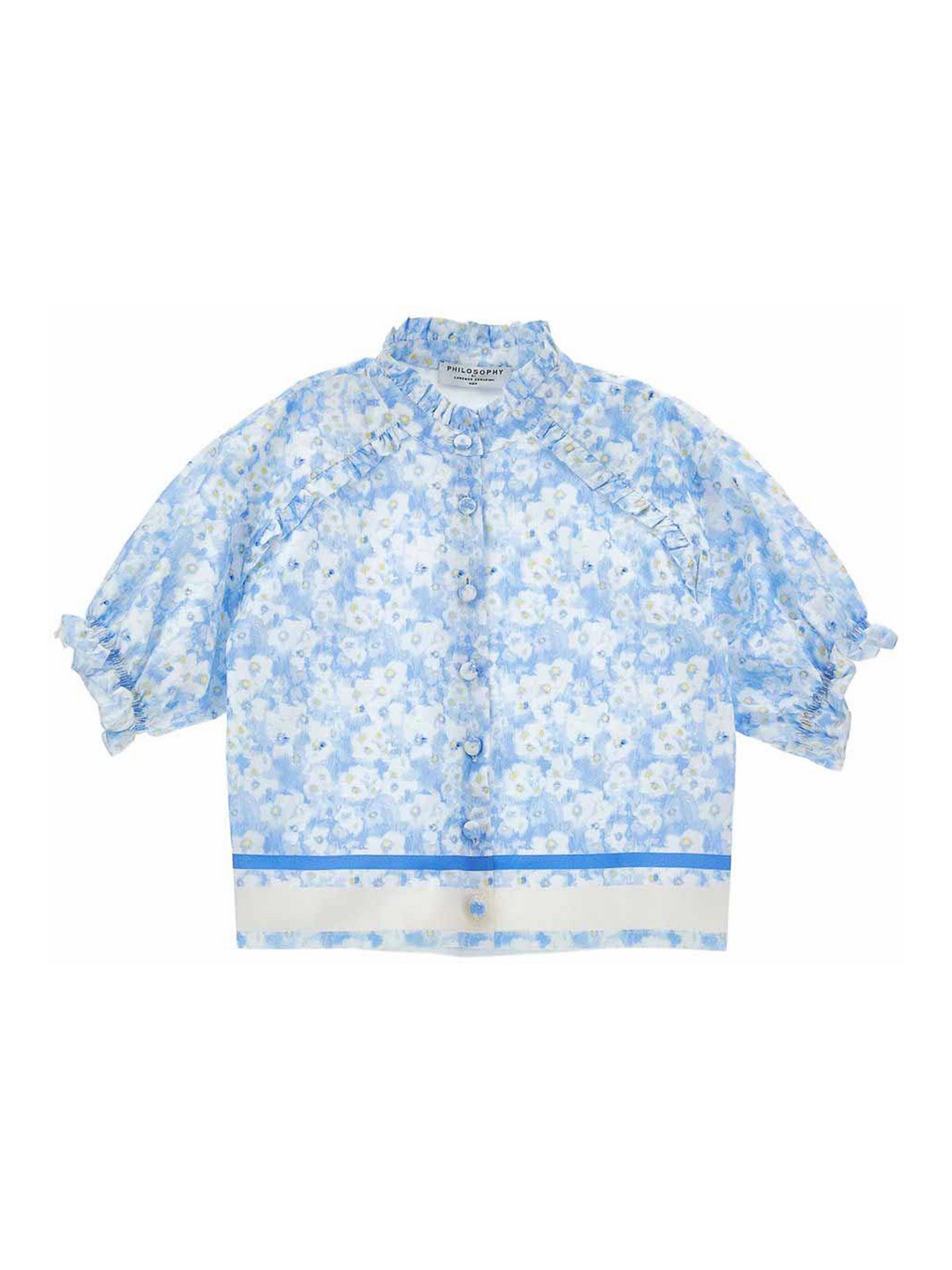 Light Blue Patten Cotton Shirt 1E3045617P158 (PHILOSOPHY / シャツ・ブラウス ) | PHILOSOPHY (フィロソフィ)