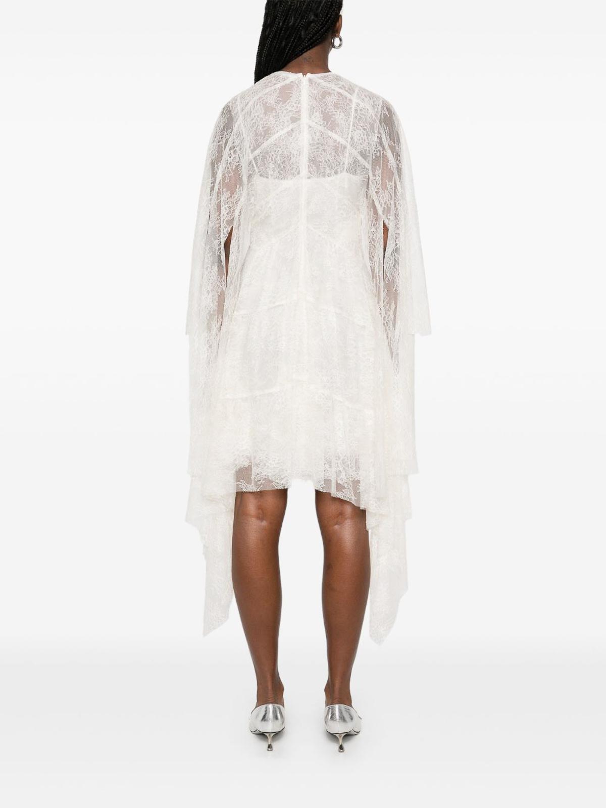 Lace Asymmetric Mini Dress In Ivory 045221170003 (PHILOSOPHY / ワンピース・ドレス・オールインワン ) | PHILOSOPHY (フィロソフィ)(1)