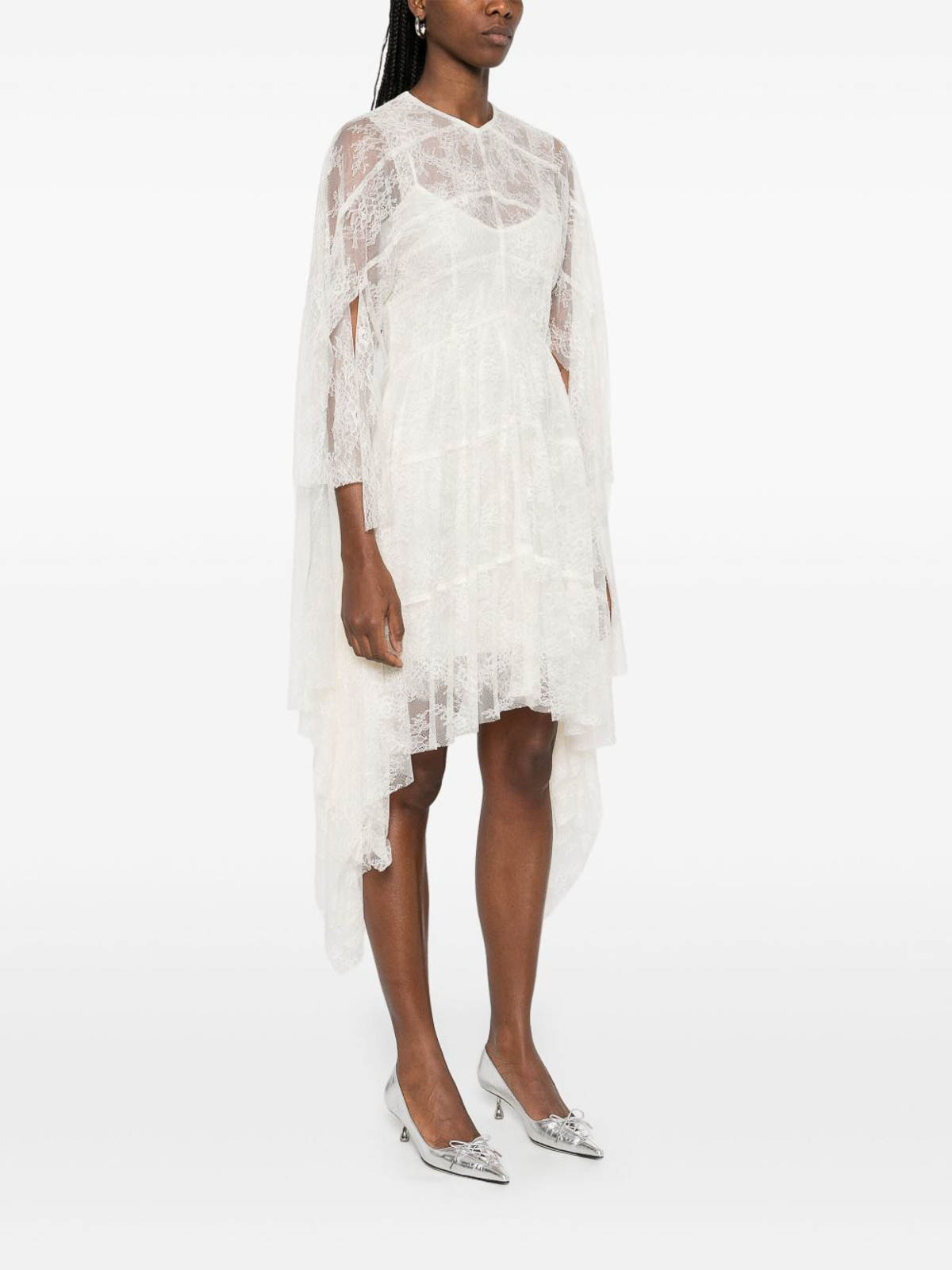 Lace Asymmetric Mini Dress In Ivory 045221170003 (PHILOSOPHY / ワンピース・ドレス・オールインワン ) | PHILOSOPHY (フィロソフィ)(4)