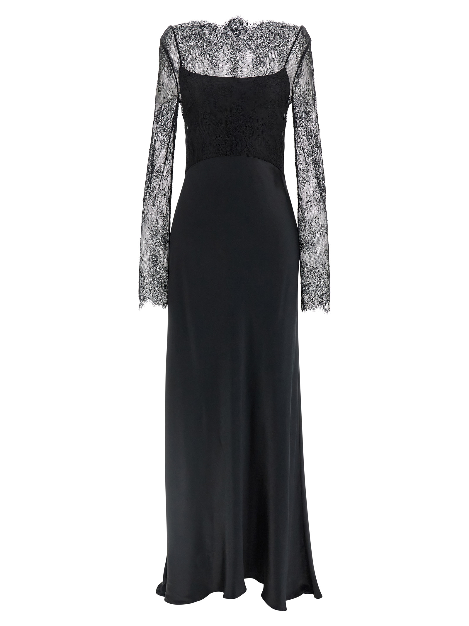 Lace satin dress A041366270555 (ALBERTA FERRETTI / ワンピース・ドレス・オールインワン ) | ALBERTA FERRETTI (アルベルタ フェレッティ)
